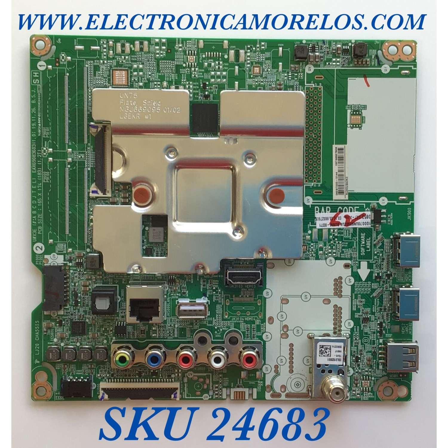 MAIN PARA LG 4K UHD HDR SMART TV / NUMERO DE PARTE EBT66527906 / EAX69083603(1.0) / EAX69083603 / PANEL´S NC700DQE-VSHX7 / HC700DQN-VHXL7-21SX / DISPLAY JE695REHD07 / MODELOS 70UN6950ZUA / 70UN6950ZUA.BUSMLKR / 70UN6950ZUA.BUSMLJR