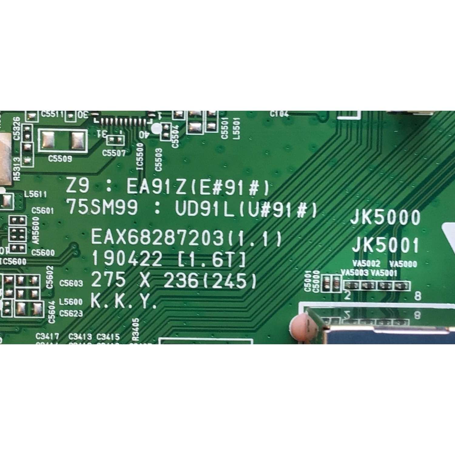 MAIN PARA SMART TV LG NANOCELL 8K UHD CON HDR RESOLUCION (7680x4320) / NUMERO DE PARTE EBT65803501 / EBT66158011 / 66158011 / 65803501/ EAX68287203(1.1) / 190422 / 1.6T 275 X 236 245 K.K.Y / PANEL NC750DZD-AAHH1 / MODELOS 75SM9970PUA / 75SM9970PUA.AUSYUH - Imagen 3
