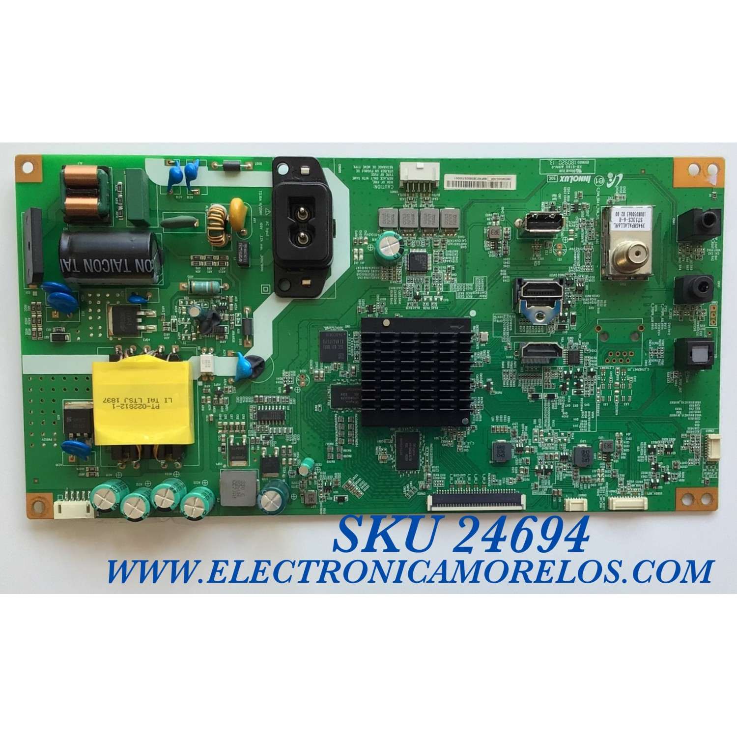 MAIN PARA TV VIZIO / NUMERO DE PARTE 6M03M0000J00R / KB-6160 / A06A44D901E3 / 99PAF383800S700001 / PANEL V236BJ1-LE2  REV.C1 / MODELOS D24H-G9 / D24H-G9 LINIXSCU