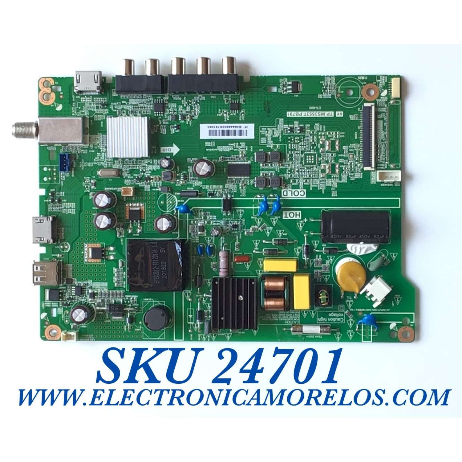MAIN FUENTE PARA TV LG NUMERO DE PARTE 60103-00545 / TP.MS3553T.PB791 / 4300065173 / 20191118 / HV280WHB-H4D / B3644802 / PANEL BOEI28WX1 / MODELO 28LM400B-PU.AUSDLPM / 28LM400B-PU / 28LM400B