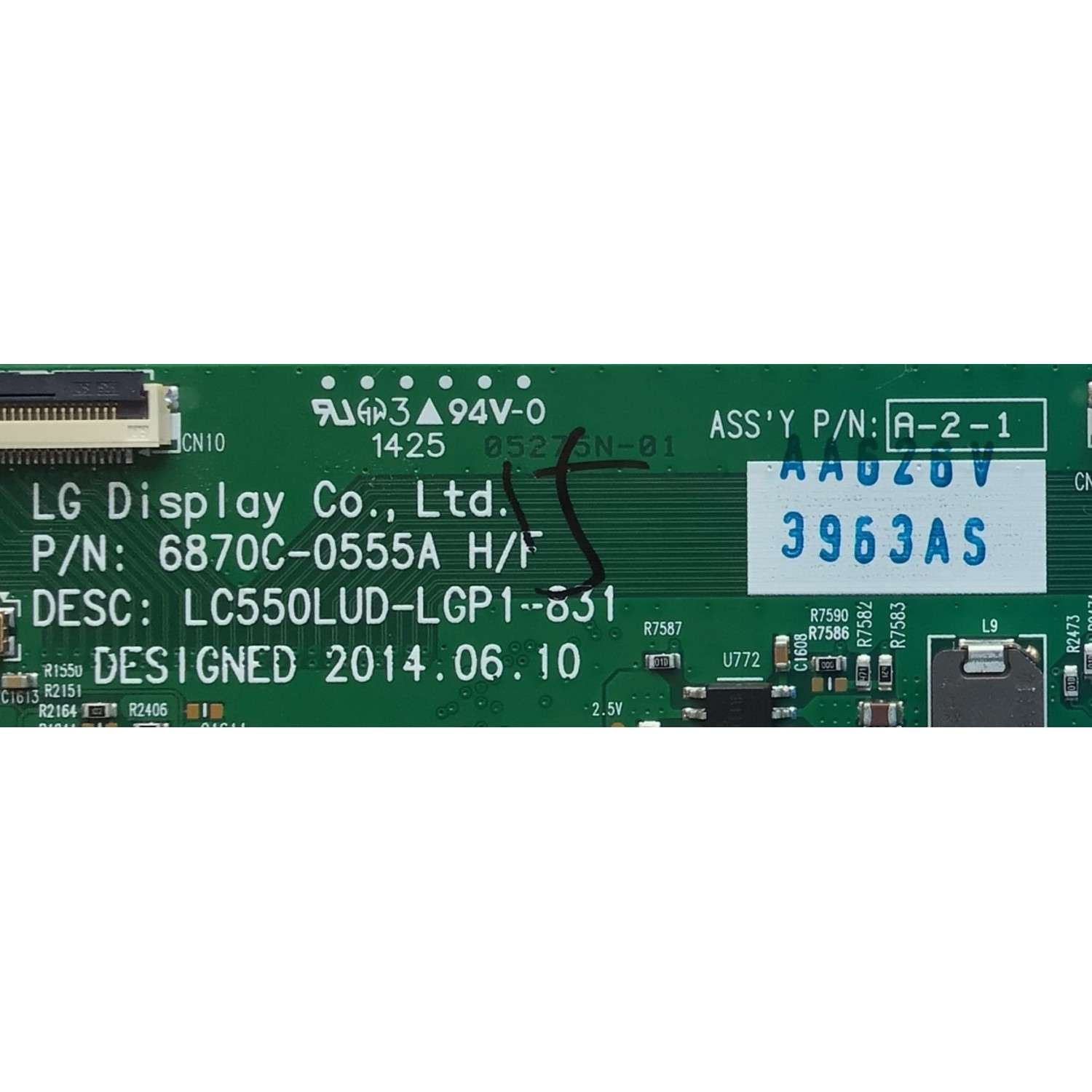 T-CON PARA TV LG NUMERO DE PARTE 6871L-3963A / 6870C-0555A/ 3963A / AA626V / PANEL LC550LUD (LG) (P1) / MODELO / 55EC9300-UA.AUSWLJR / 55EC9300-UA / 55EC9300 - Imagen 2