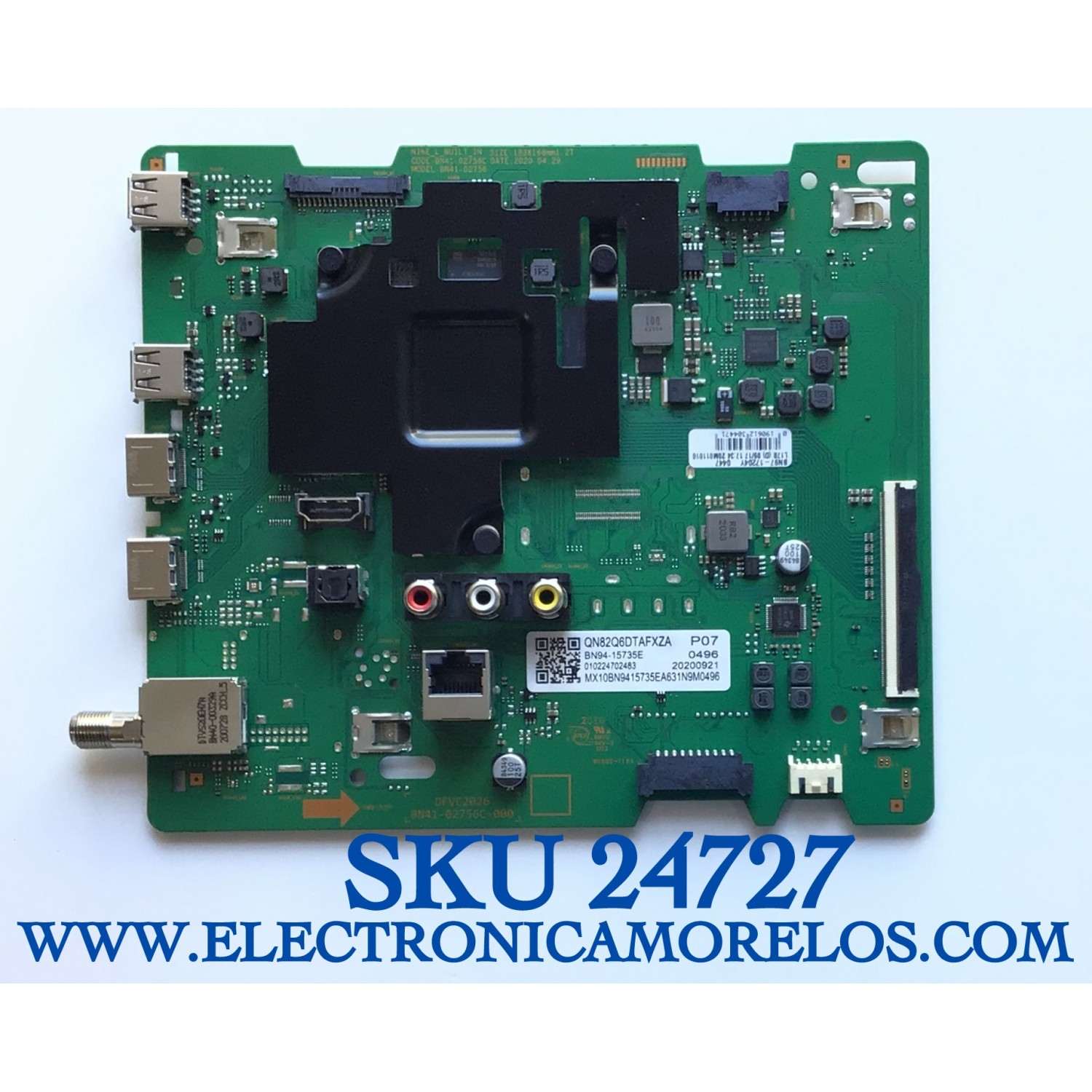 MAIN PARA TV SAMSUNG SMART 4K UHD CON HDR NUM DE PARTE BN94-15735E / BN41-02756C / BN9415735 / BN97-17024Y / 010224702438 / PANEL CY-T082HGLV1H / NUM DE DISPLAY LSF820FN02-Q02 / BN96-50355A / MODELO QN82Q6DTAFXZA FA01 / QN82Q6DTAF / QN82Q6DTA