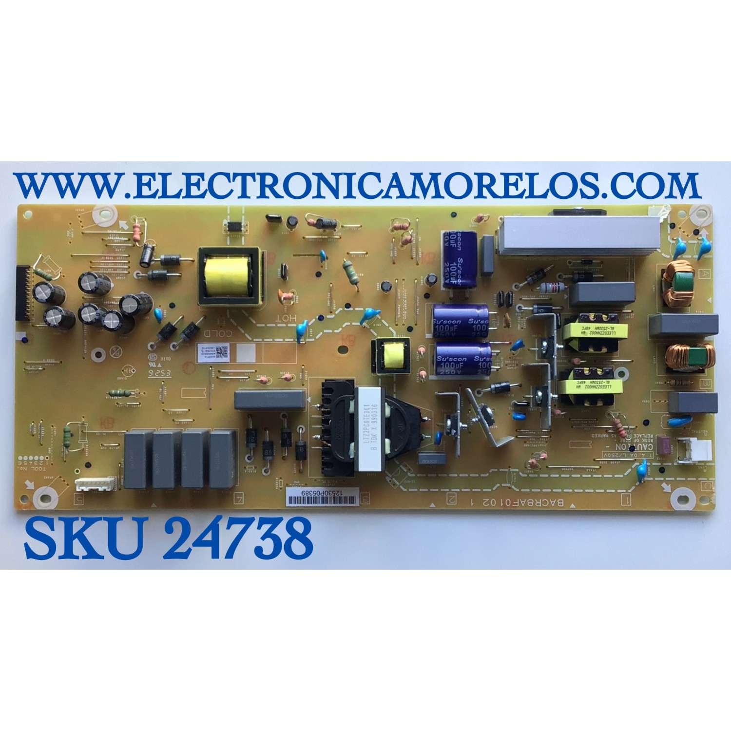 FUENTE DE PODER PARA TV SANYO NUMERO DE PARTE ACR8CMPW / BACR8AF0102 1 / E7312530 / 191023P11A / ACR8CMPW-001 / PANEL HV650QUB-F90 / MODELO FW65R70F