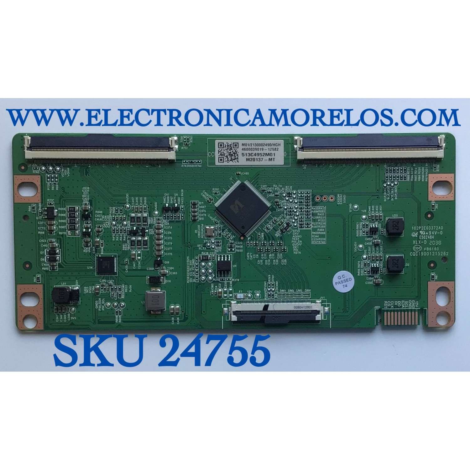 T-CON PARA TV ONN·ROKU TV 4K SMART TV (50) / NUMERO DE PARTE CQC19001215262 / CCPD_96PIN_C0F_UHD_MU / 513C4952M01 / CQC19001215262 / CCPD_96PIN_COF_UHD_MU / 102P2E3372A0 / 2E03333A0 / PANEL CC500PV3D / 100012585 / (CHECAR EL PANEL Y MODELO CON SU TV)