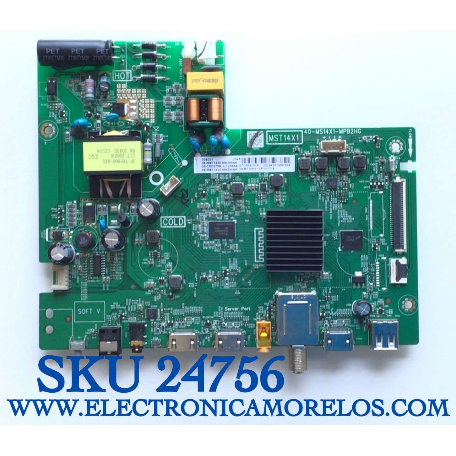 MAIN FUENTE (COMBO) PARA TV TCL 4K UHD HDR RESOLUCION (1280×720) SMART TV / NUMERO DE PARTE 08-CM32TML-LC206AA / 40-MS14X1-MPB2HG / 08-MST1420-MA200AA / 08-MST1420-MA300AA / PANEL LVW320NDEL / DISPLAY V320BJ8-Q01 / MODELO 32S331