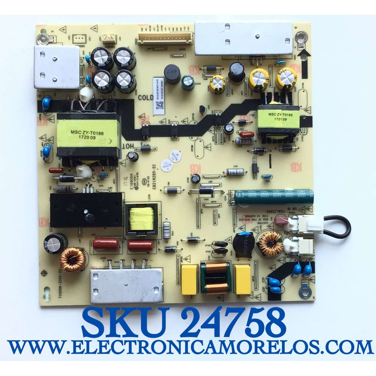 FUENTE DE PODER PARA TV JVC / NUMERO DE PARTE TV5006-ZC02-02 / 1010161437 / TV5006-ZC02-02 / M10/2010030314/26 / E021M289-D2 / PANEL LSC490FN02-G01 / MODELO LT-49MA770