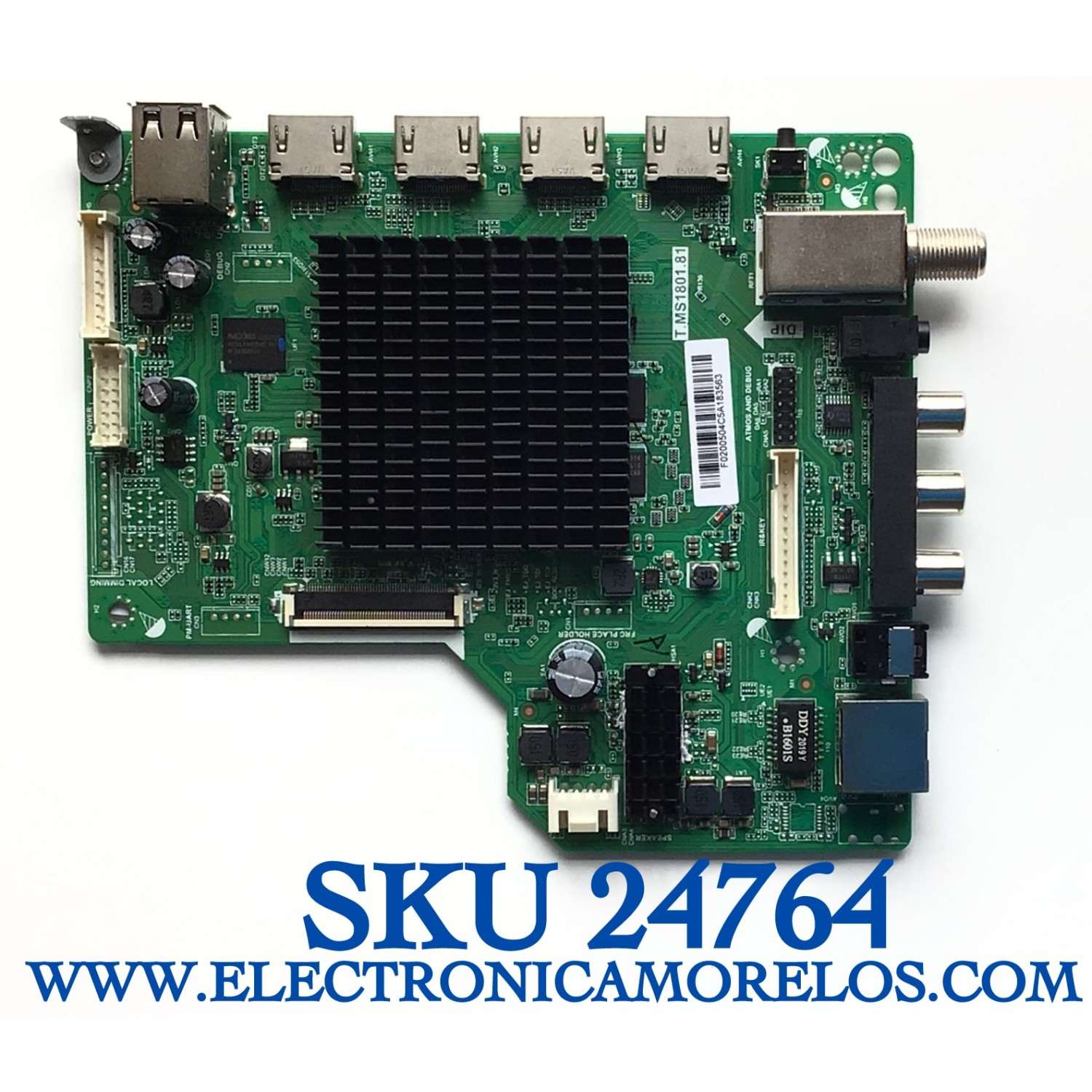 MAIN PARA TV ONN·ROKU TV 4K UHD HDR SMART TV (70) / NUMERO DE PARTE 515Y18010M02 / T.MS1801.81 / 536D7006PU1A / PANEL JE695R3HB9L / MODELO 100012588 / ((NOTA IMPORTANTE:CHECAR QUE EL PANEL Y MODELO CORRESPONDA CON SU TELEVISION))
