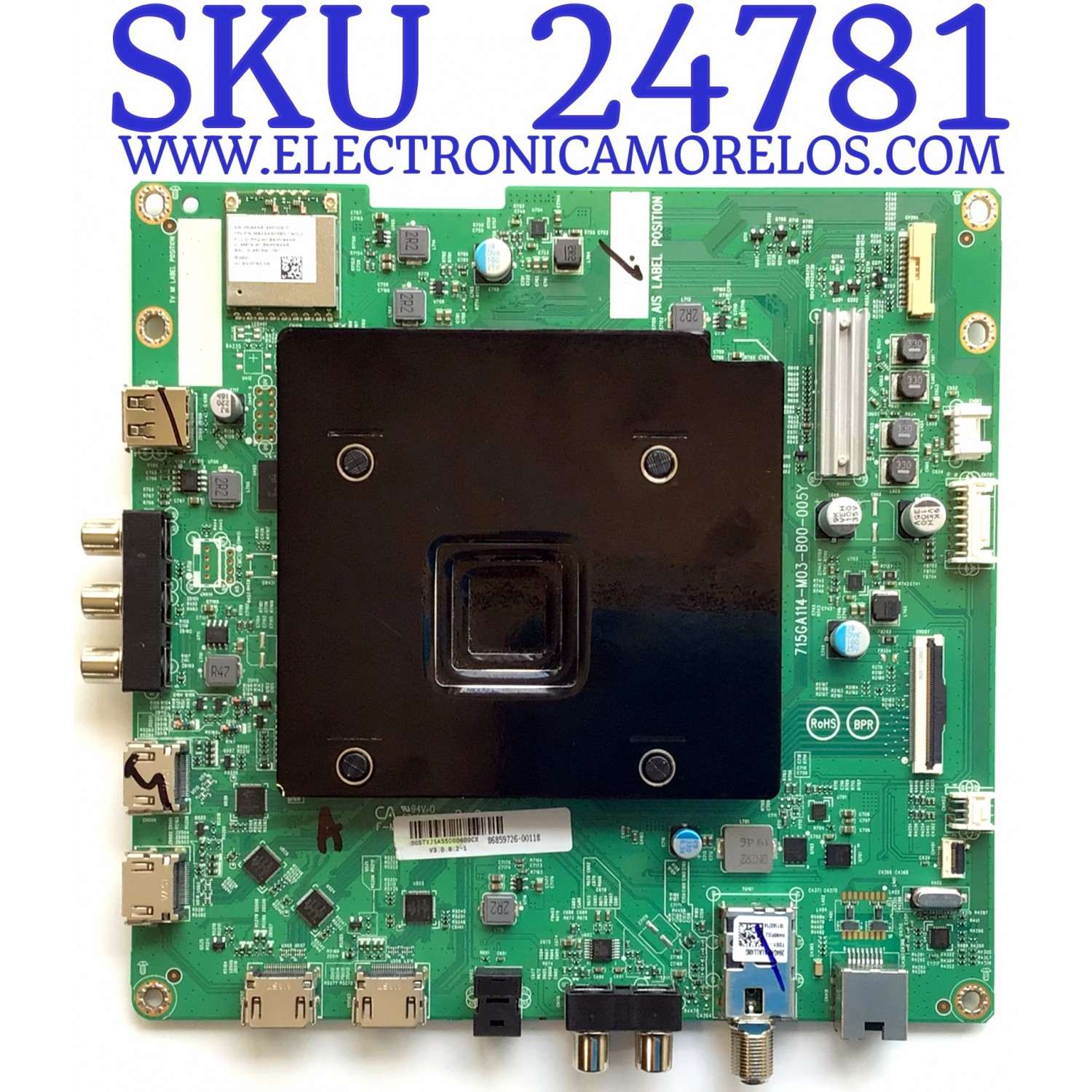 MAIN PARA TV VIZIO NUMERO DE PARTE 905TXJSA550 / 715GA114-M03-B00-005Y / 905TXJSA55000600CX / 86859726-00118/ PANEL TPT550U1-QVN05.U REV:S5DB1C / DISPLAY T550QVN05.D / MODELO M558-G1 LTCWYG
