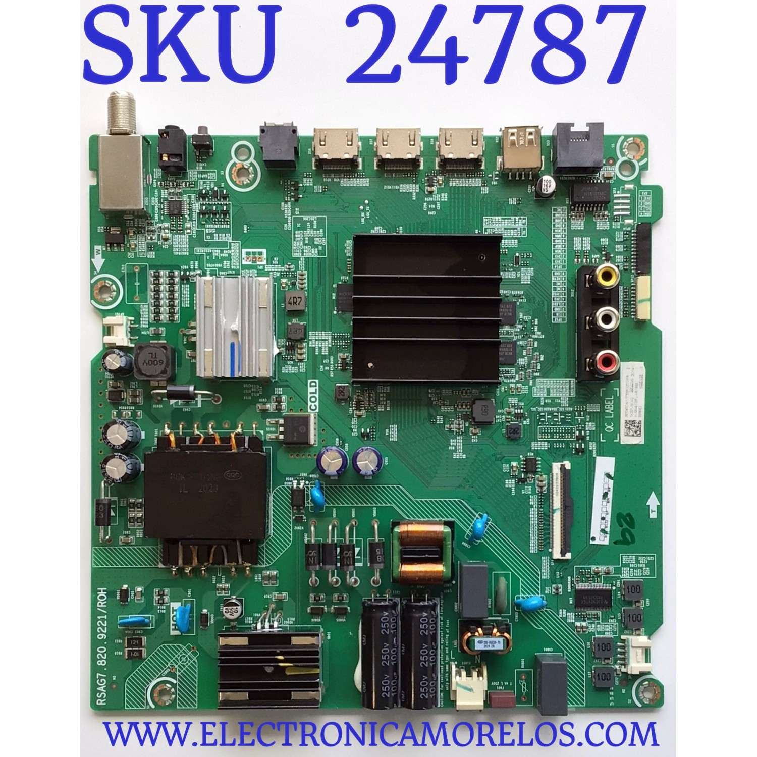 MAIN FUENTE (COMBO) PARA TV HISENSE·ROKU TV 4K UHD HDR SMART TV / NUMERO DE PARTE 263340 / RSAG7.820.9221/ROH / HU58A6109FUWR / 263341 / PANEL´S CV580U1-T01 / HD580X1U91-L1/S1/GM/ROH / HD580X1U91-L1/S0/CKD3A/ROH/1 / MODELO 58R6E3 / 58R6E3 58A6109FUWR