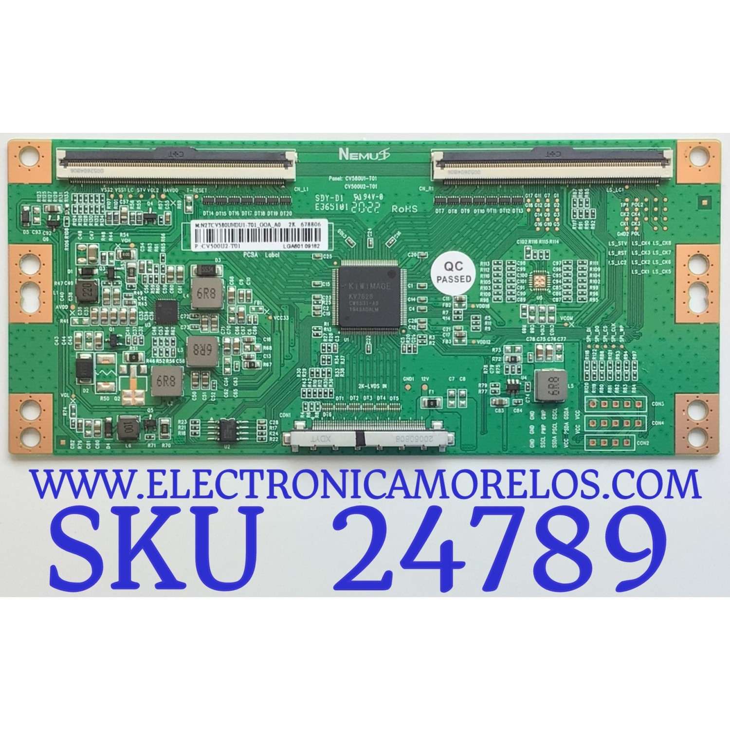 T-CON PARA TV WESTINGHOUSE HD / NUMERO DE PARTE TCV580UHDU1-T01 / CV580U1-T01 / N2TCV580UHDU1-T01_GOA_A0 / N2TCV580UHDU1-T01_G0A_A0 / CV500U2-T01 / 678806 / LGA601 / PANEL T500-TAF-DLED / MODELO WD50FB1200