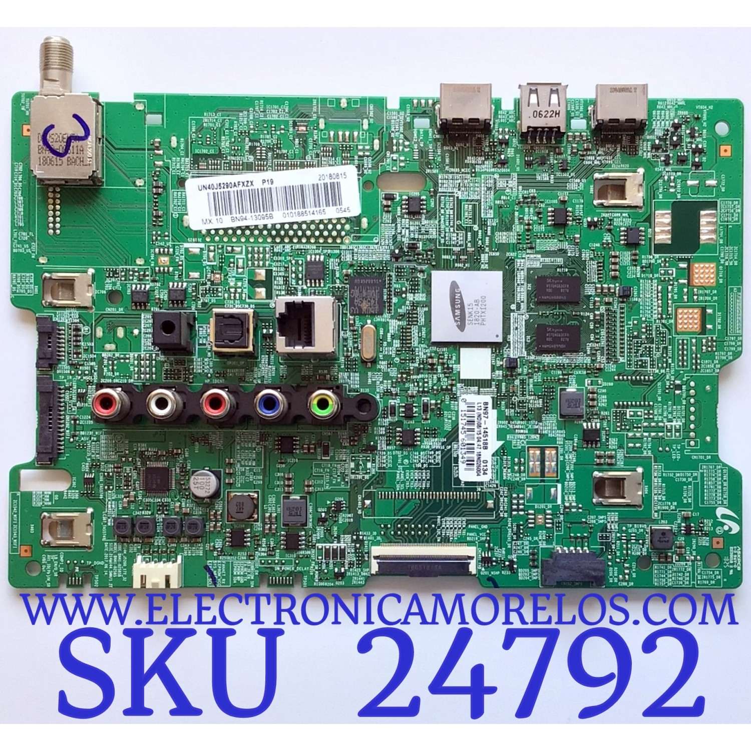 MAIN ORIGINAL PARA TV SAMSUNG / NUMERO DE PARTE BN94-13095B / BN97-14518B / BN41-02585B / BN41-02585 / BN9413095B / PANEL CY-JN040BGNV1H / DISPLAY V400HJ6-PE1 REV.CA / MODELO UN40J5290AFXZX DA01