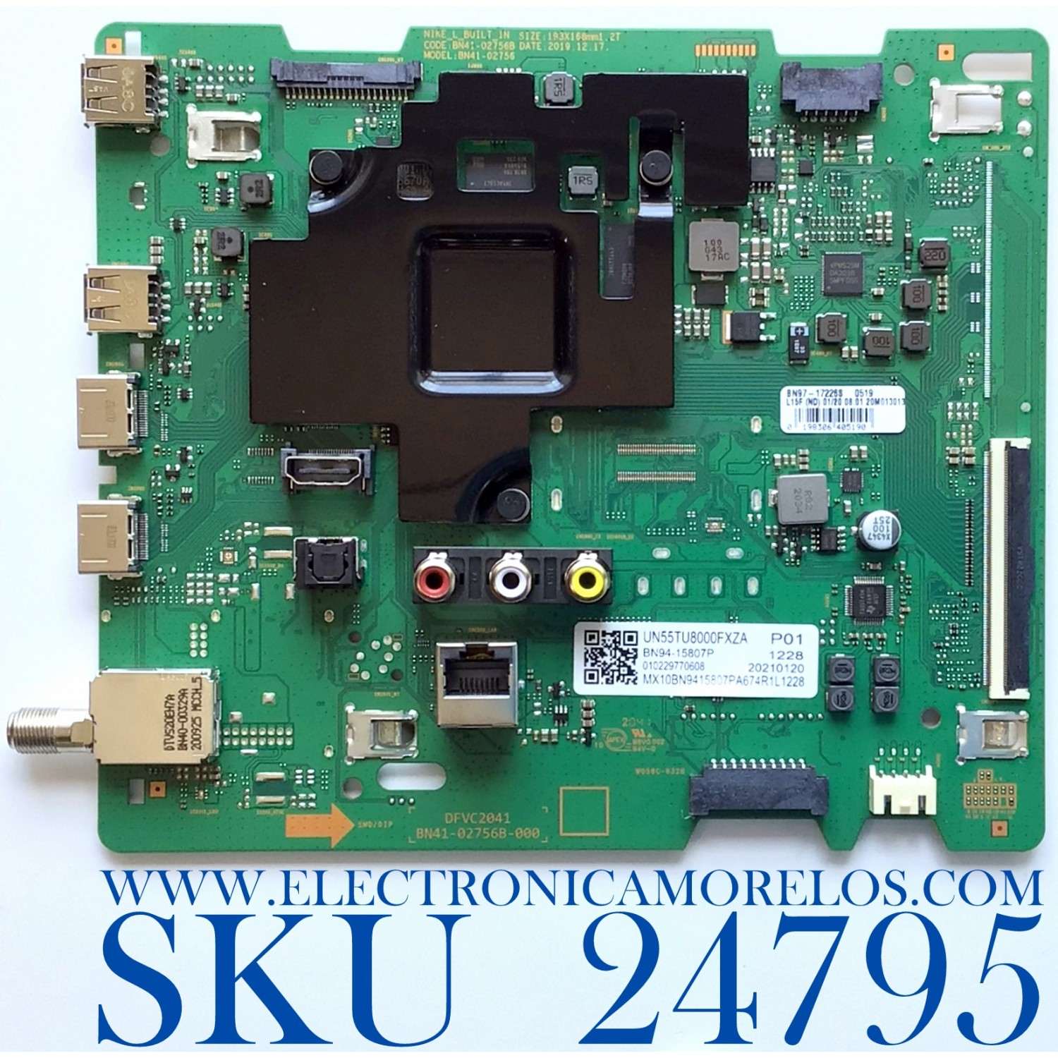 MAIN PARA TV SAMSUNG NUMERO DE PARTE BN94-15807P / BN41-02756B / BN97-17226S / BN9415807P / PANEL CY-BT055HGLV8H / MODELO UN55TU8200FXZA FG06 / UN55TU8000FXZA WA13