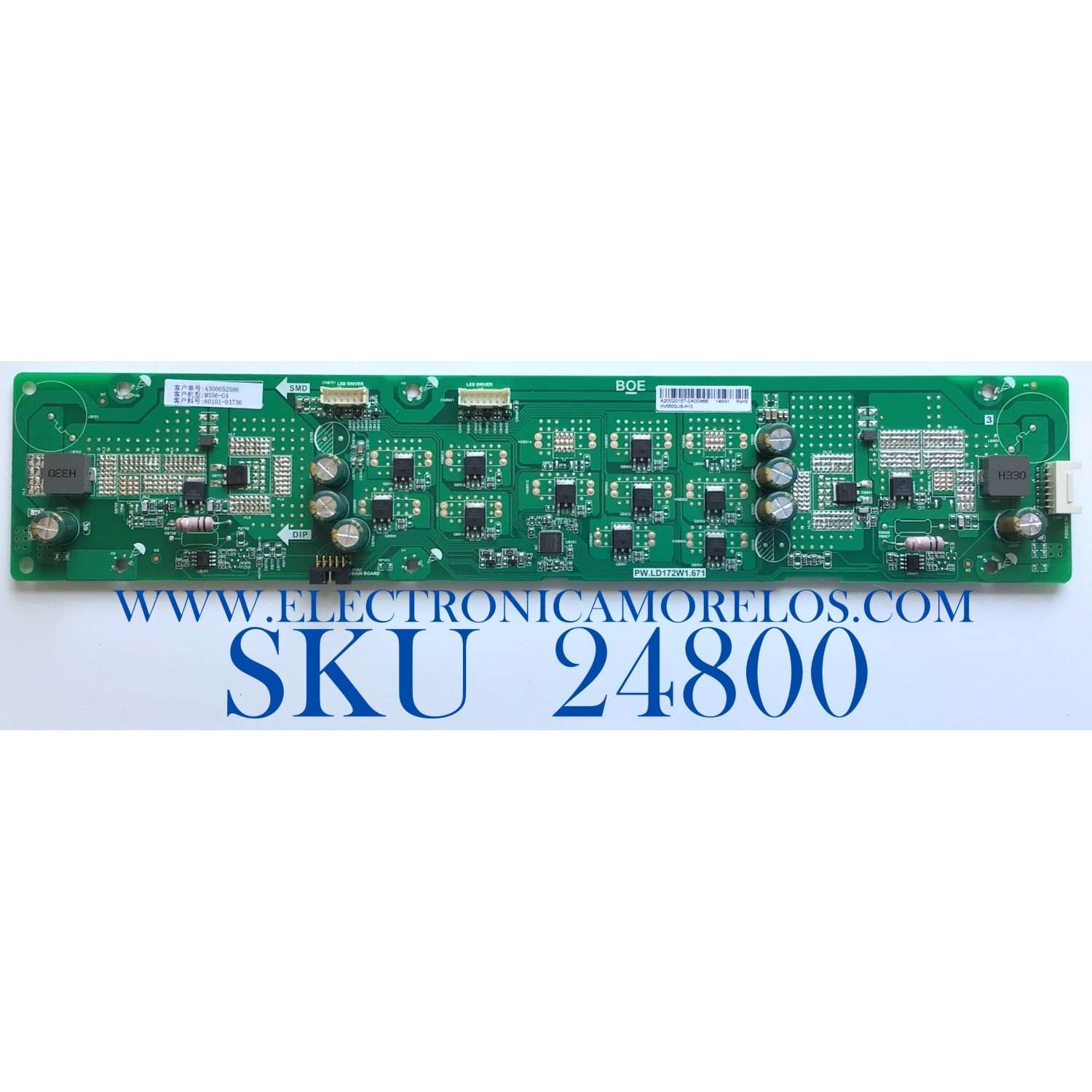 LED DRIVER PARA TV VIZIO / NUMERO DE PARTE 60101-03736 / PW.LD172W1.671 / 4300052586 / M556-G4 / A20020157-0A00466 / HV550QUB-H10 / PANEL HV550QUB-H10 / MODELO M556-G4 LBPFQNBW