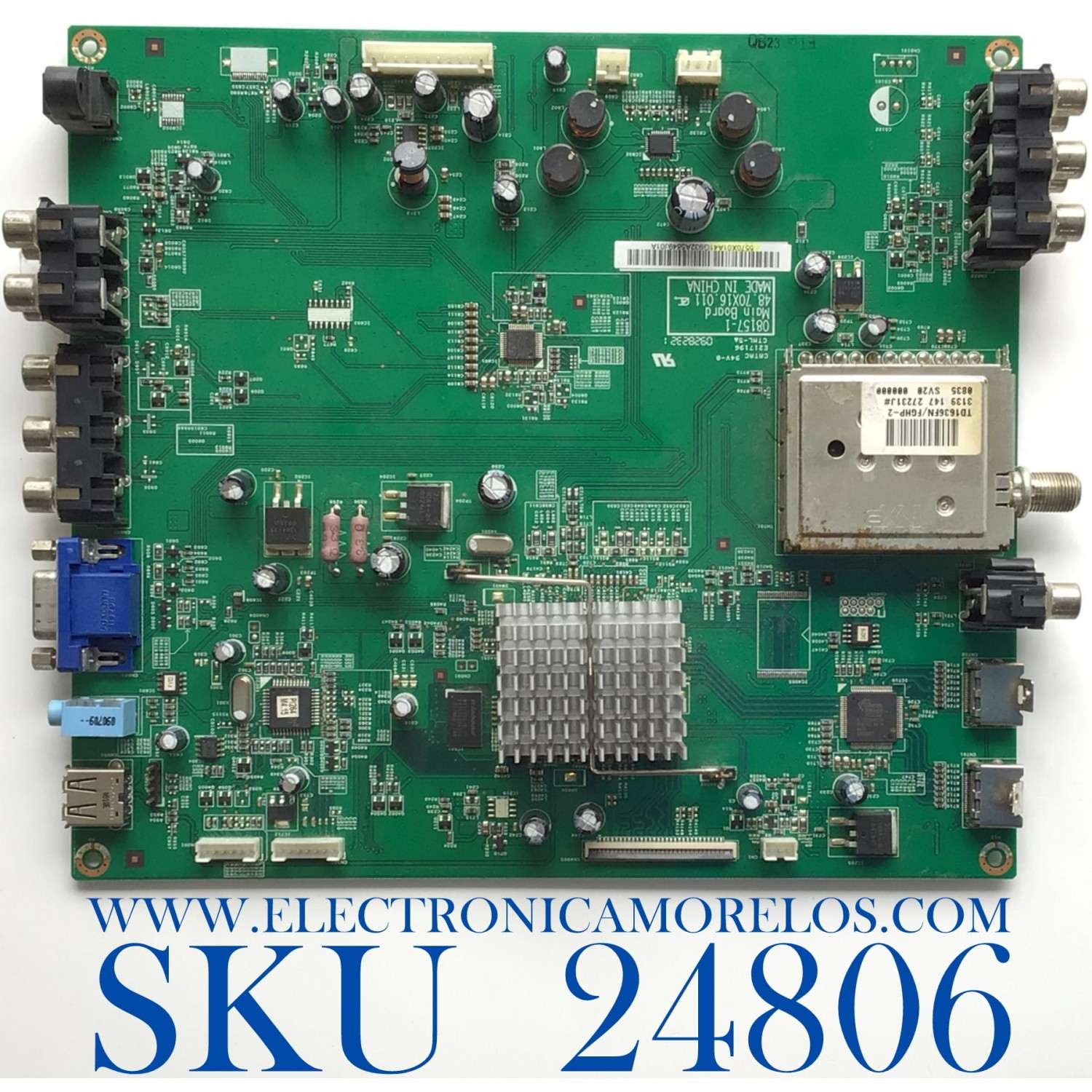  MAIN PARA TV WESTINGHOUSE NUMERO DE PARTE 5570X01A41 / 48.70X16.011 / 08157-1 / E217196 / 55.70X01.A41 / PANEL V260B1-L11 / SK-26H735S
