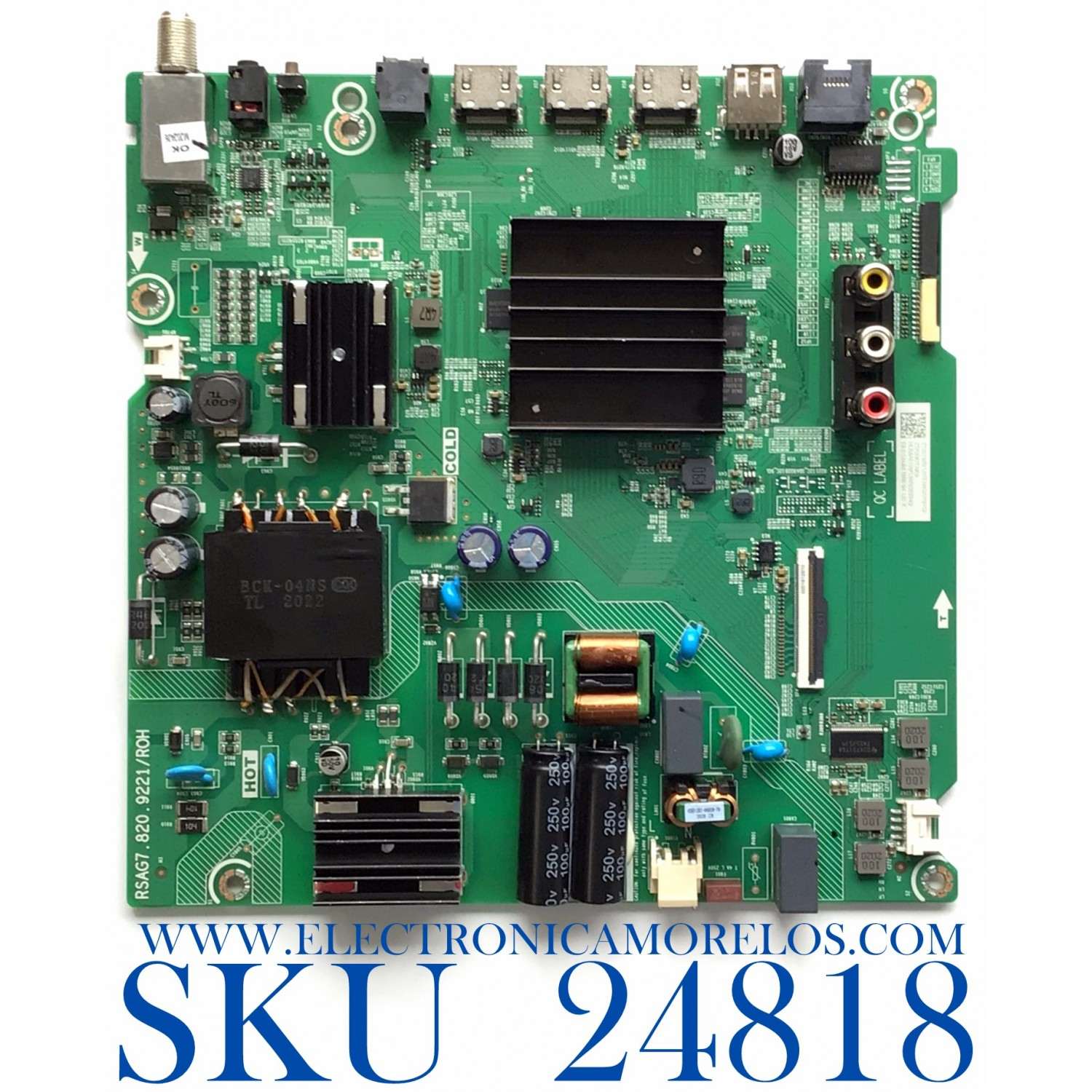 MAIN FUENTE (COMBO) PARA TV HISENSE·ROKU TV 4K·UHD·HDR / NUMERO DE PARTE 272019 / RSAG7.820.9221/ROH / 263340 / HU58A6109FUWR / PANEL HD58X1U91-L1\S0\CKD3A\ROH / DISPLAY CV580U1-T01 / MODELO 58R6E3 58A6109FUWR
