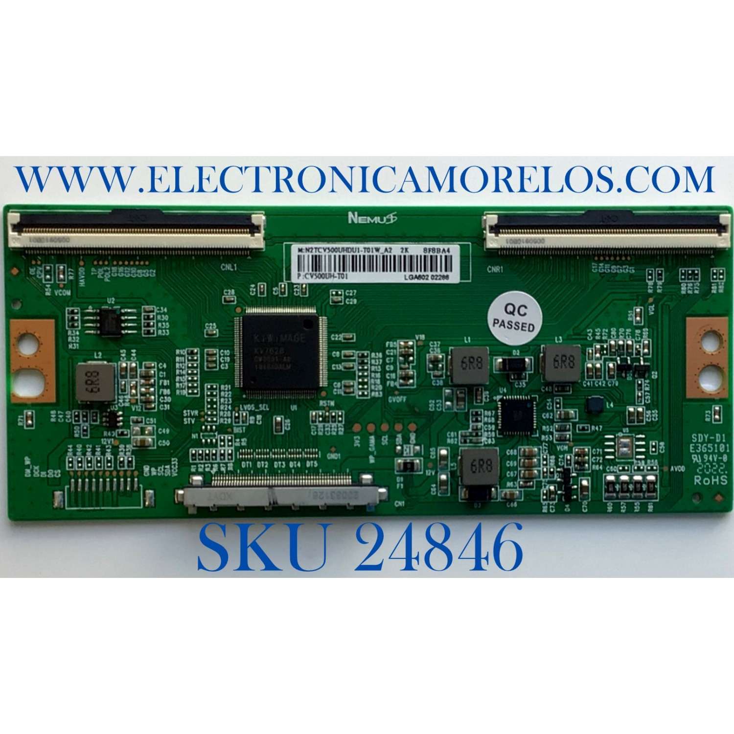 T-CON PARA TV WESTINGHOUSE NUMERO DE PARTE N2TCV500UHDU1-T01W_A2 / E365101 / CV500UH-T01 / LGA602 / 02286 / 8F8BA4 / PANEL T500-TAF-DLED / MODELO WD50FB1200