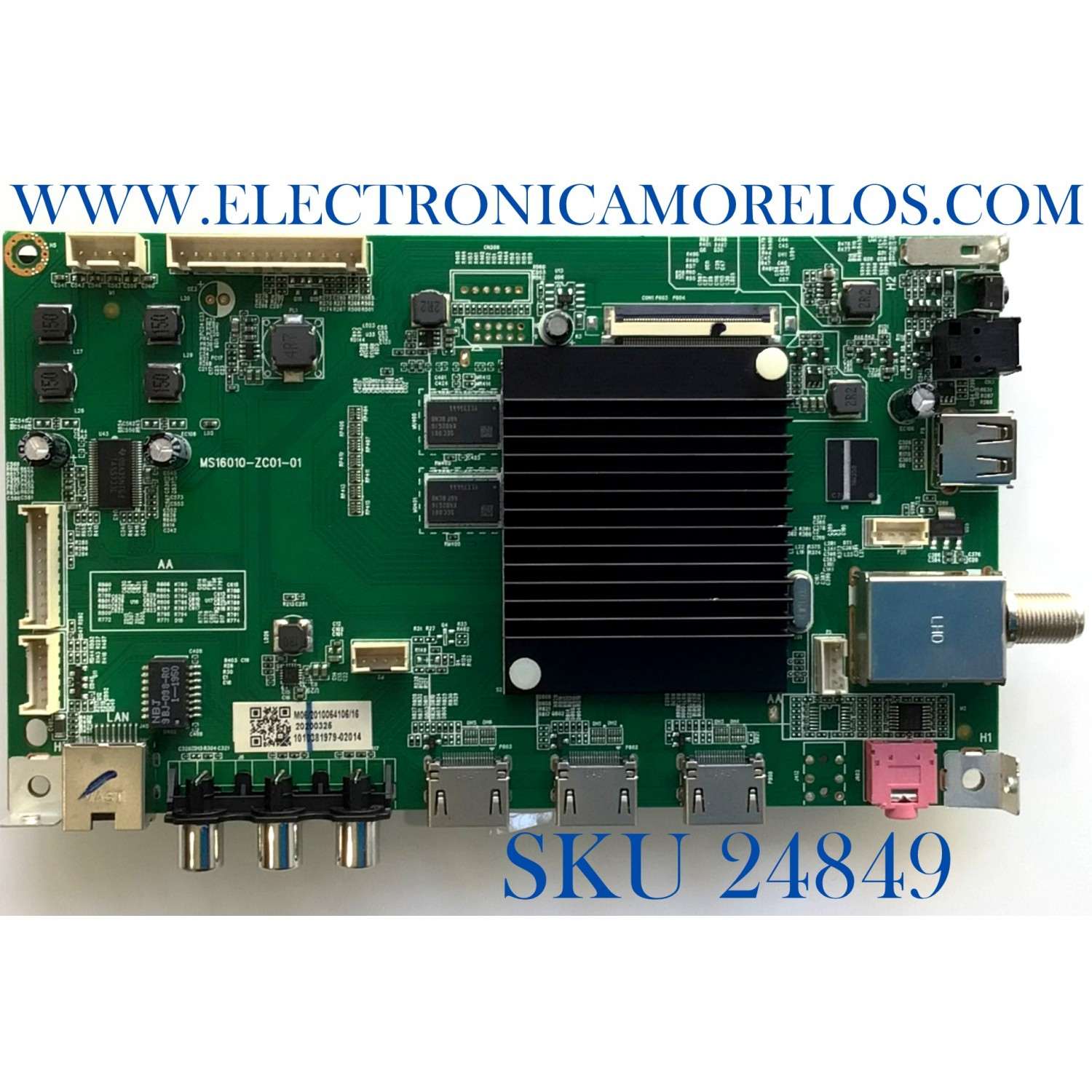 MAIN PARA TV WESTINGHOUSE·ROKU TV 4K SMART TV / NUMERO DE PARTE MS16010-ZC01-01 / E022M394-C1 / E168066 / PANEL´S CC580PV4D / CC580PV7D / CC575PU1L01 / MODELO WR58UX4019 / ((NOTA IMPORTANTE:CHECAR QUE EL PANEL Y MODELO CORRESPONDA CON SU TELEVISION))