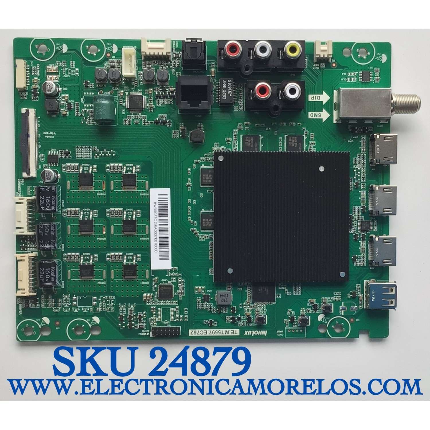 MAIN PARA TV VIZIO 4K HDR SMART TV / NUMERO DE PARTE TE.MT5597.EC762 / LP4E9290B0 / E254215 / E254215 L / PANEL V650DJ4-D03 REV.C1 / MODELO V655-G9 / V655-G9 LINIYB / ((NOTA IMPORTANTE:REVISAR QUE EL PANEL Y MODELO CORRESPONDA CON SU TELEVISION))