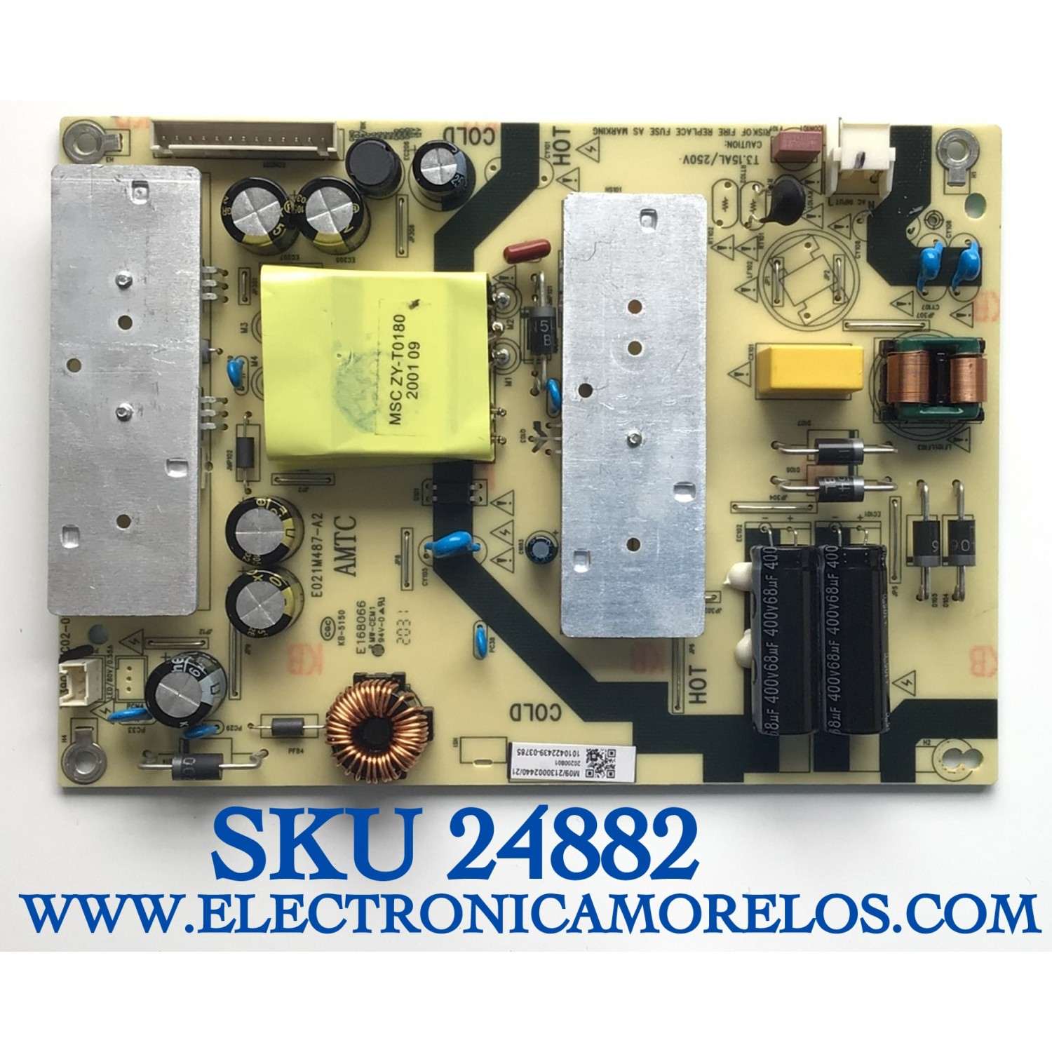 MAIN FUENTE PARA TV ONN·ROKU  (32'') / NUM DE PARTE 317GAAMBB26CVT0030 / TPD.MS1603.PB751 / AMBB26CVTA / 2605E17A0 / KB-6160 / E203640 / PANEL´S TPT320B5-J8Q01.N REV:C1C / TPT320B5-J8Q01.N REV:C1F / DISPLAY V320BJ8-Q01 / MODELO 100012589