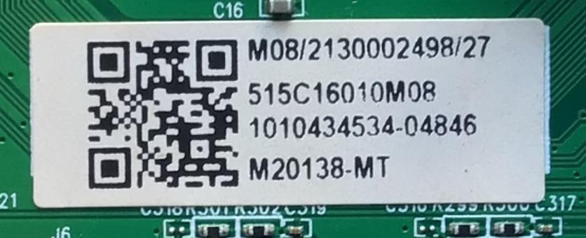 MAIN PARA TV ONN·ROKU TV 4K SMART TV (43) / NUMERO DE PARTE MS16010-ZC01-01 / 2E01413C0 / 515C16010M08 / PANEL´S LC430EGQ / V430DJ1-Q01 / T430QVN03.0 / MODELO 100012584 / ((NOTA IMPORTANTE:CHECAR QUE EL PANEL Y MODELO CORRESPONDA CON SU TELEVISION)) - Imagen 2