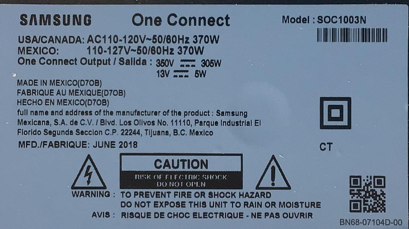 ONE CONNECT MODEL: SOC1003N PARA TV SAMSUNG ((NUEVO)) NUMERO DE PARTE BN96-44628W / BN44-00936A / MX10BN964428WA647K1450 / CNL1BN4400936ADY82K5JD11W / 65Q9F / 75Q7F / MODELOS QN65Q9FNAFXZA / QN65Q9FNAFXZA AA01 / QN65Q9FNAFXZA FA02 / QN65Q9FNAFXZA  - Imagen 3
