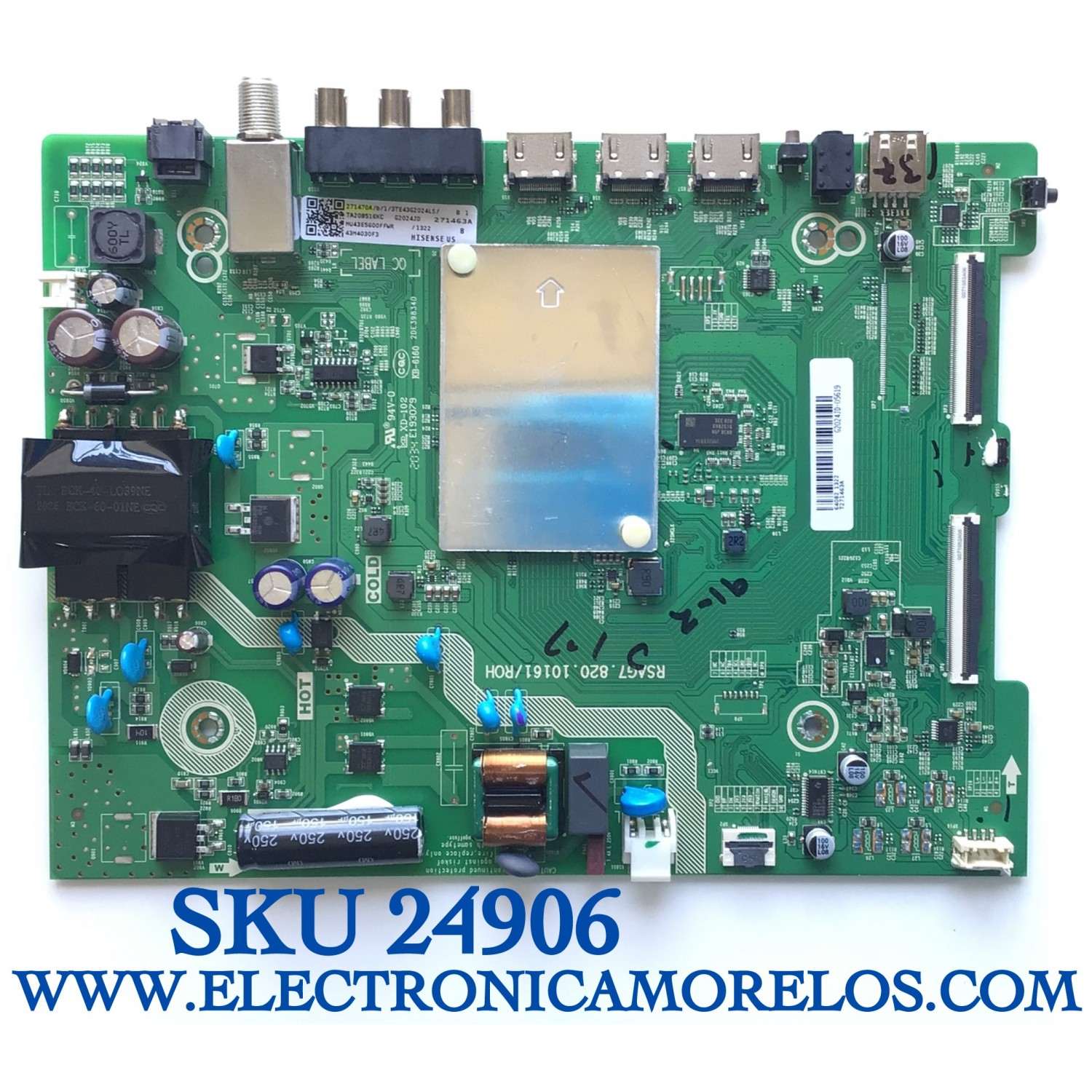 MAIN FUENTE (COMBO) PARA TV HISENSE·ROKU TV HD SMART TV / NUMERO DE PARTE 271470 / RSAG7.820.10161/ROH / HU43E5600FFWR / H41802PNH90A1 / 271470A / 271463A / 271470B / PANEL JHD425X1F71-T0L1/S1/MCKD-3A/ROH / MODELO 43H4030F3 / 43H4030F3 43E5600FFWR