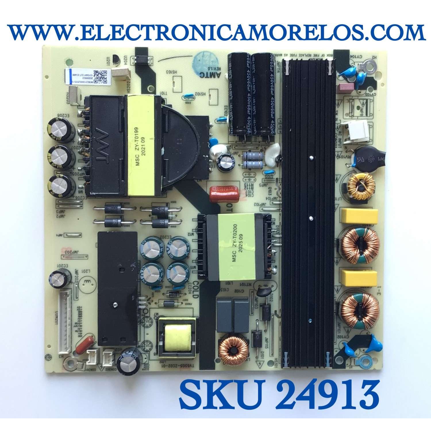 FUENTE PARA TV RCA ONN / NUMERO DE PARTE TV6505-ZC02-01 / PANEL LC546PU2L03 / JR645R3HA7L / MODELOS RTRQ5522-US / 100012587