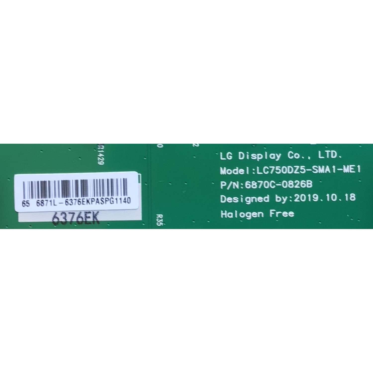 T-CON PARA TV LG NUMERO DE PARTE 6871L-6376E / 6870C-0826B / 6376E / PANEL HC650DAD-SLCAA-2142 / MODELO 65NANO99UNA.AUSWLJR / 65NAN099UNA - Imagen 2