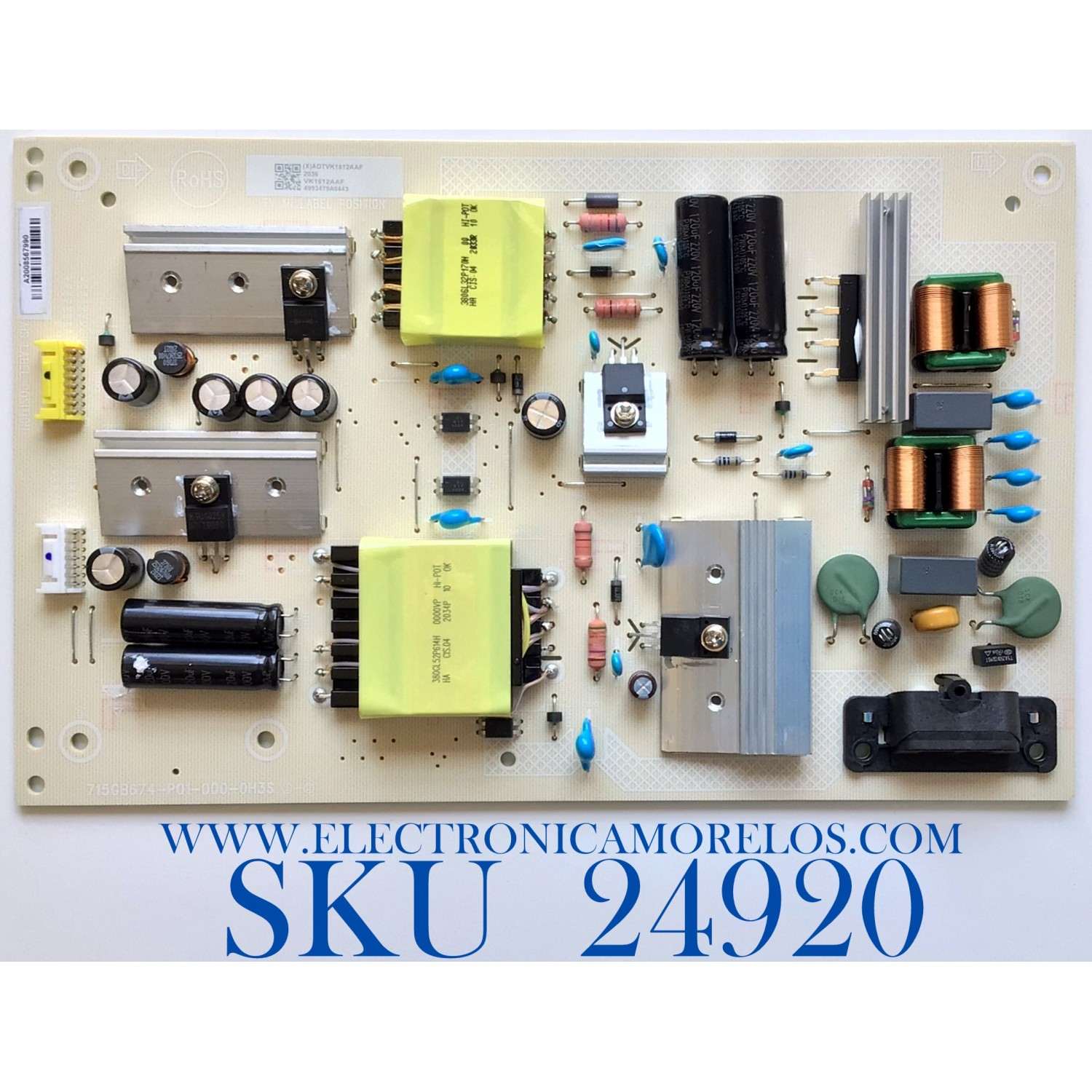 FUENTE DE PODER PARA TV VIZIO / NUMERO DE PARTE ADTVK1812AAF / 715GB674-P01-000-0H3S / VK1812AAF / PANEL TPT500B5-U2L01.D REV:S01C / DISPLAY CV500U2-L01 REV:01 / MODELO V505-H1 LTMHC2KW / V505-H1 LTMHC2KW