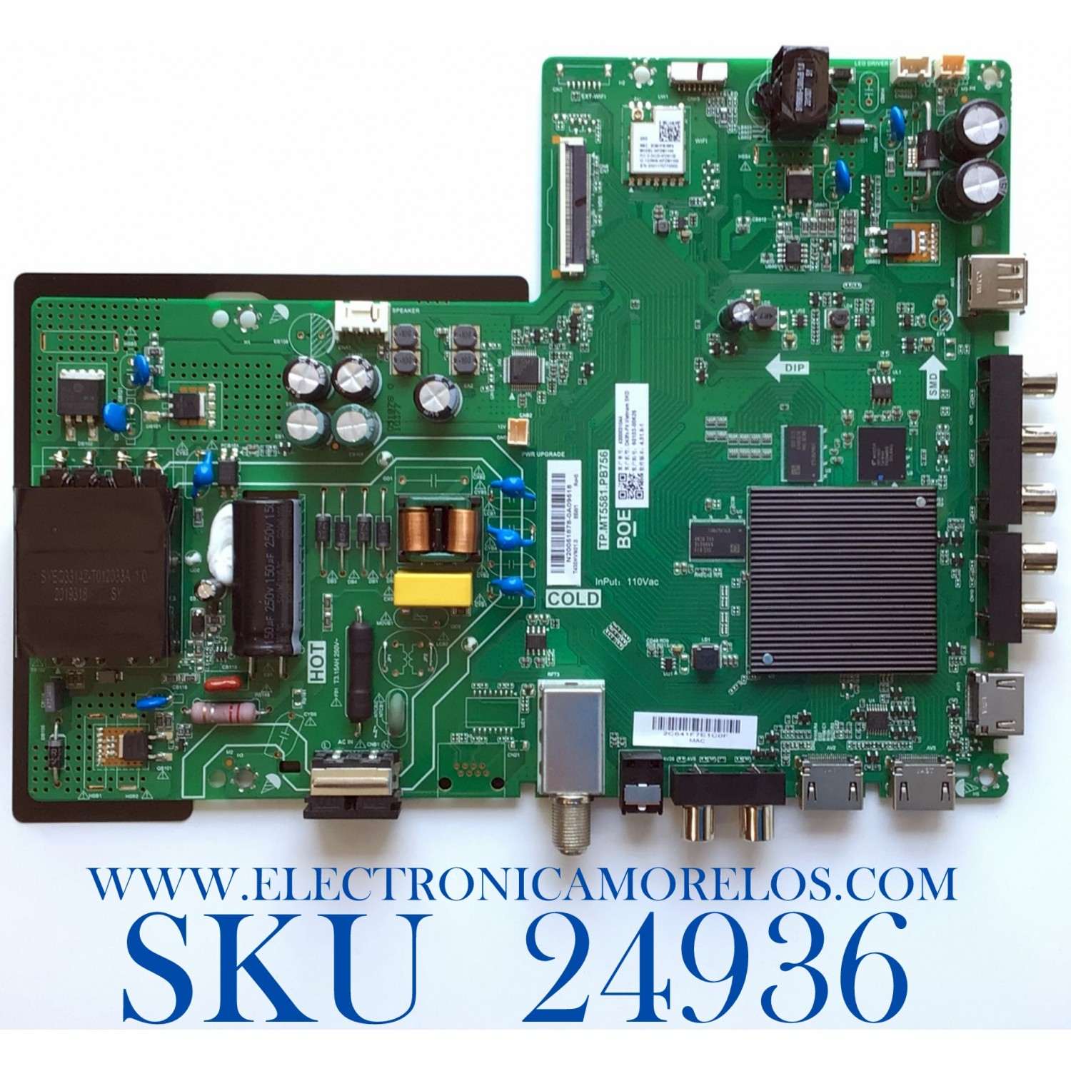 MAIN FUENTE (COMBO) PARA TV VIZIO SMART TV / NUMERO DE PARTE 60103-00626 / TP.MT5581.PB756 / 2605K18A0 / PANEL BOEI430WU1-H / MODELO D43FX-F4 / D43FX-F4 LBVAVN / D43FX-F4 LBVAVNKW / D43FX-F4 LBVAVNXM