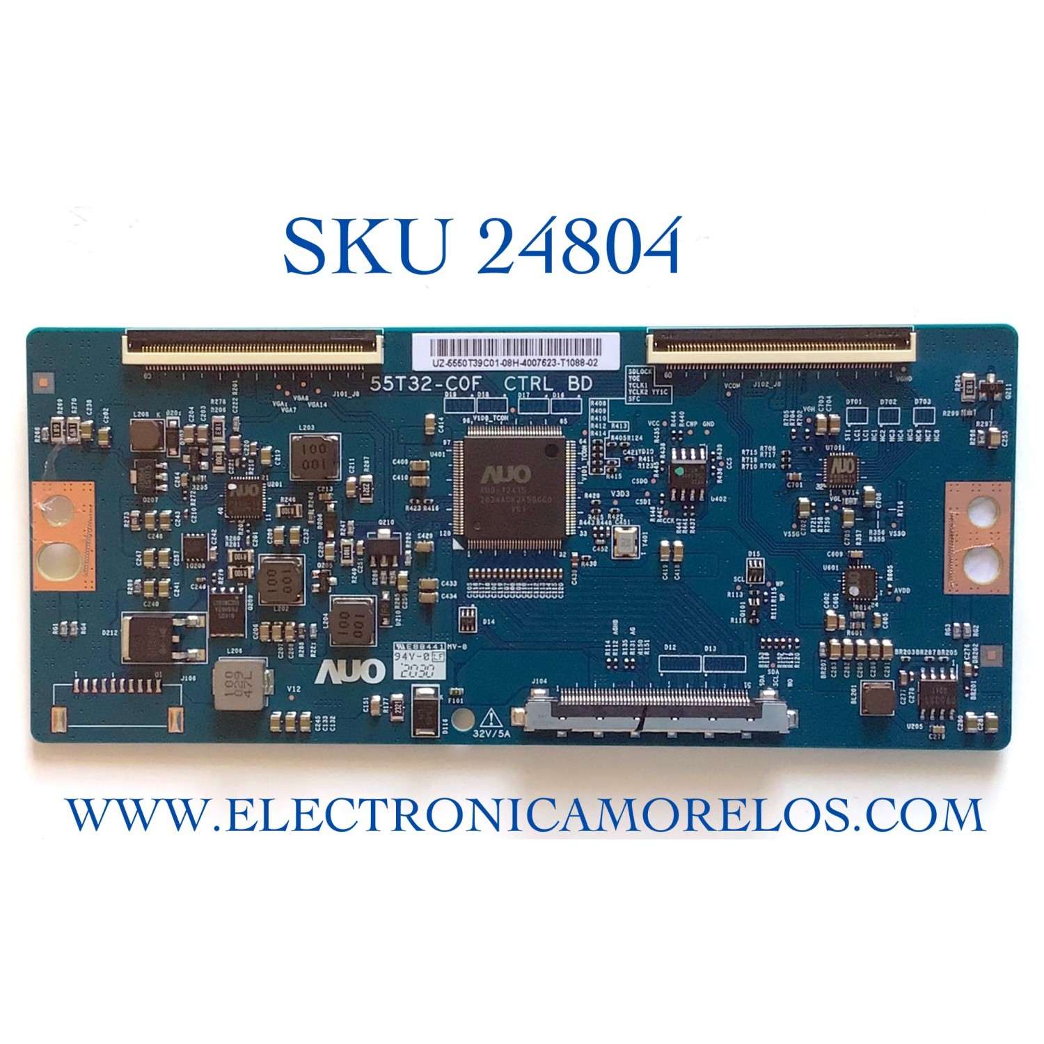 T-CON PARA TV ONN·ROKU TV 4K SMART TV (50) / NUMERO DE PARTE55.50T39.C01 / 5550T39C01 / 55T32-C0F / 55T32-COF / PANEL T500QVN04.1 / MODELO 100012585