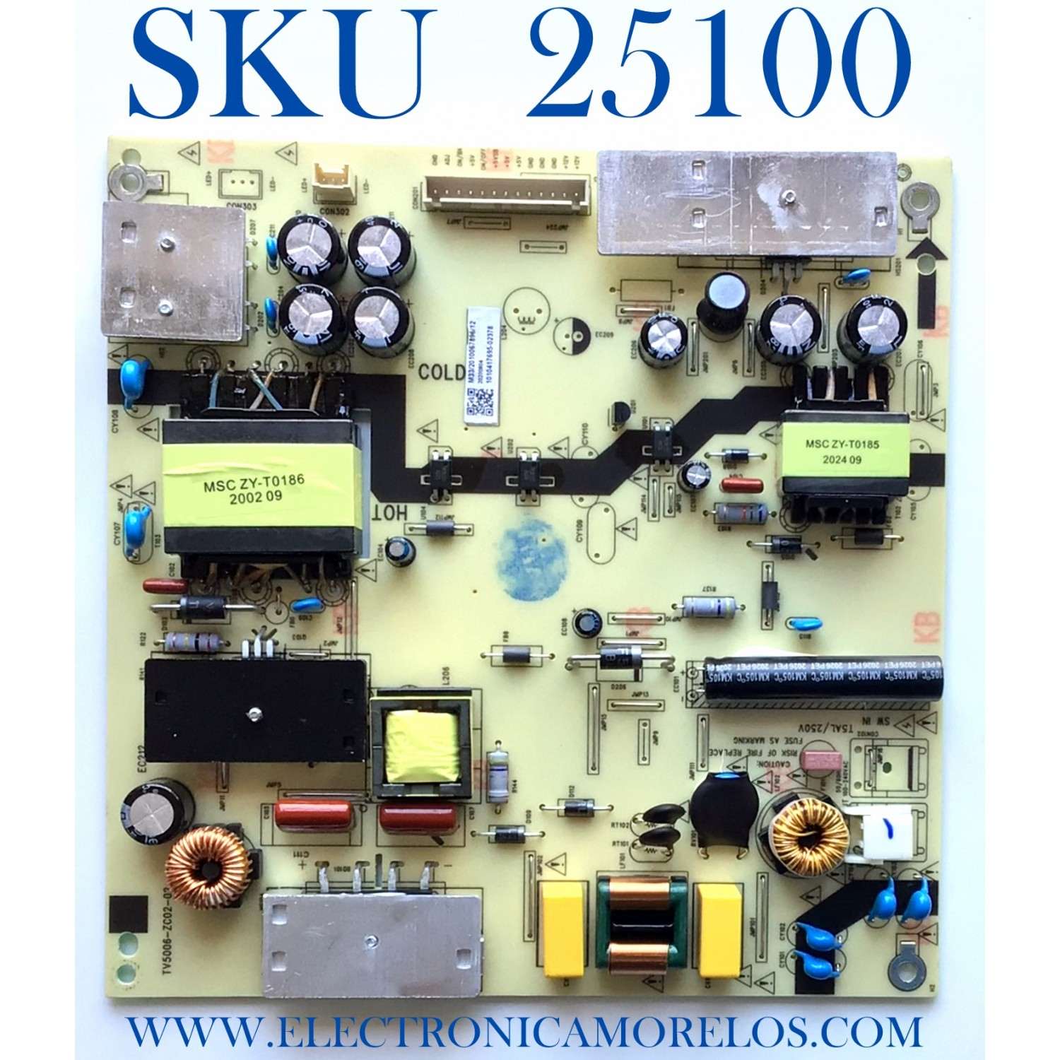 FUENTE PARA TV WESTINGHOUSE NUMERO DE PARTE TV5006-ZC02-02 / E021M460-A1 / E168065 / 1010417695-02378 / 20200804 / M33/2010067896/12 / P0ANEL CC500PV1D02 / MODELO WR50UX4019