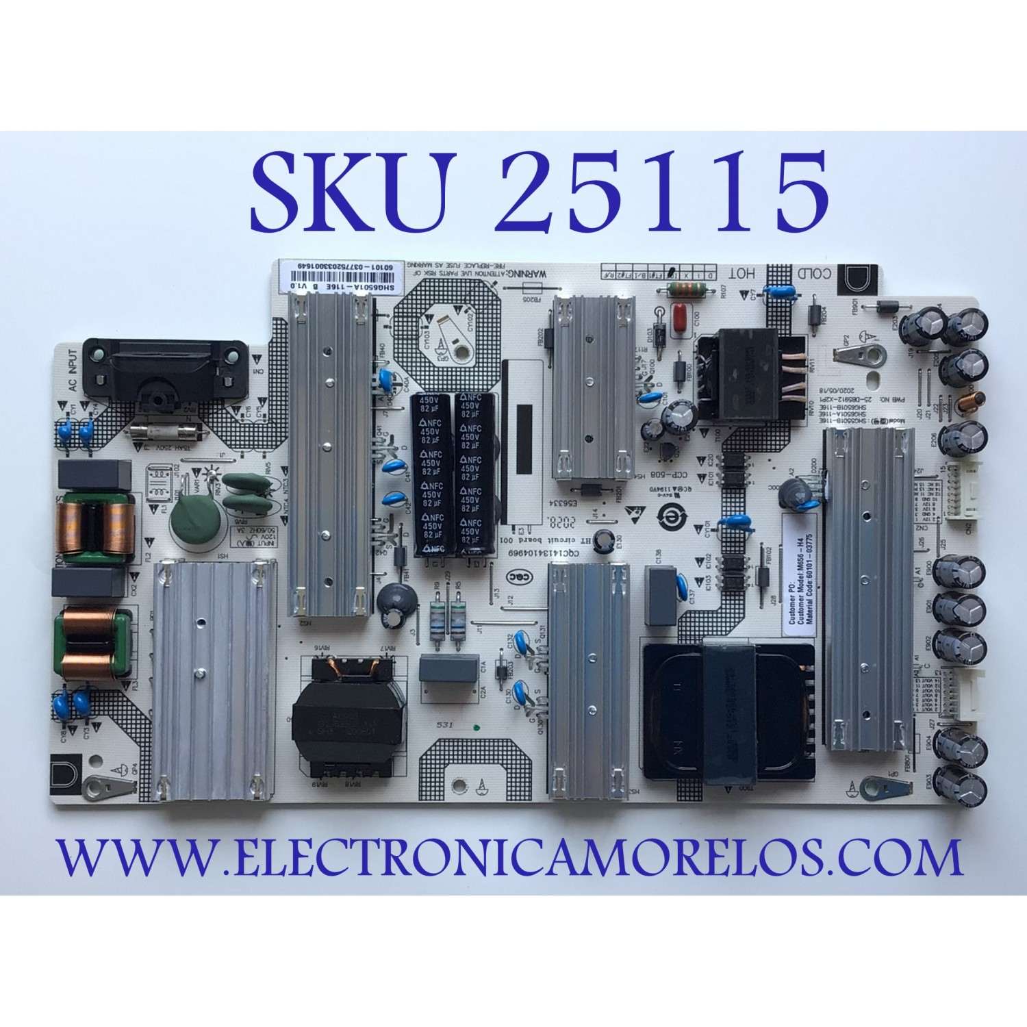 FUENTE DE PODER PARA TV VIZIO / NUMERO DE PARTE 60101-03775 / 25-DB5192-X2P1 / SHG6501A-116E / CQC14134104969 / SHG6501A-116E B / PANEL HV650QUB-F70 / MODELO M656-H4 / M656-H4 LBPFB6 / M656-H4 LBPFB6KW