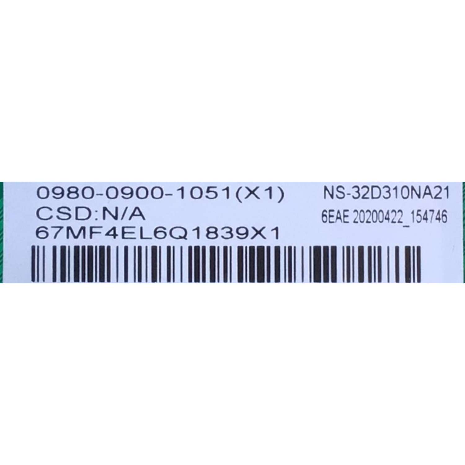 MAIN FUENTE PARA TV INSIGNIA 0980-0900-1051 / TP.MS3553W.PB765 / 67MF4EL6Q1839X1 / 6EAE 20200422_154746 / H20062267-0A03073 / PANEL TA060199AA070724Y1MD / DISPLAY ST3151A07-2 VER.2.3 / MODELO NS-32D310NA21 - Imagen 4