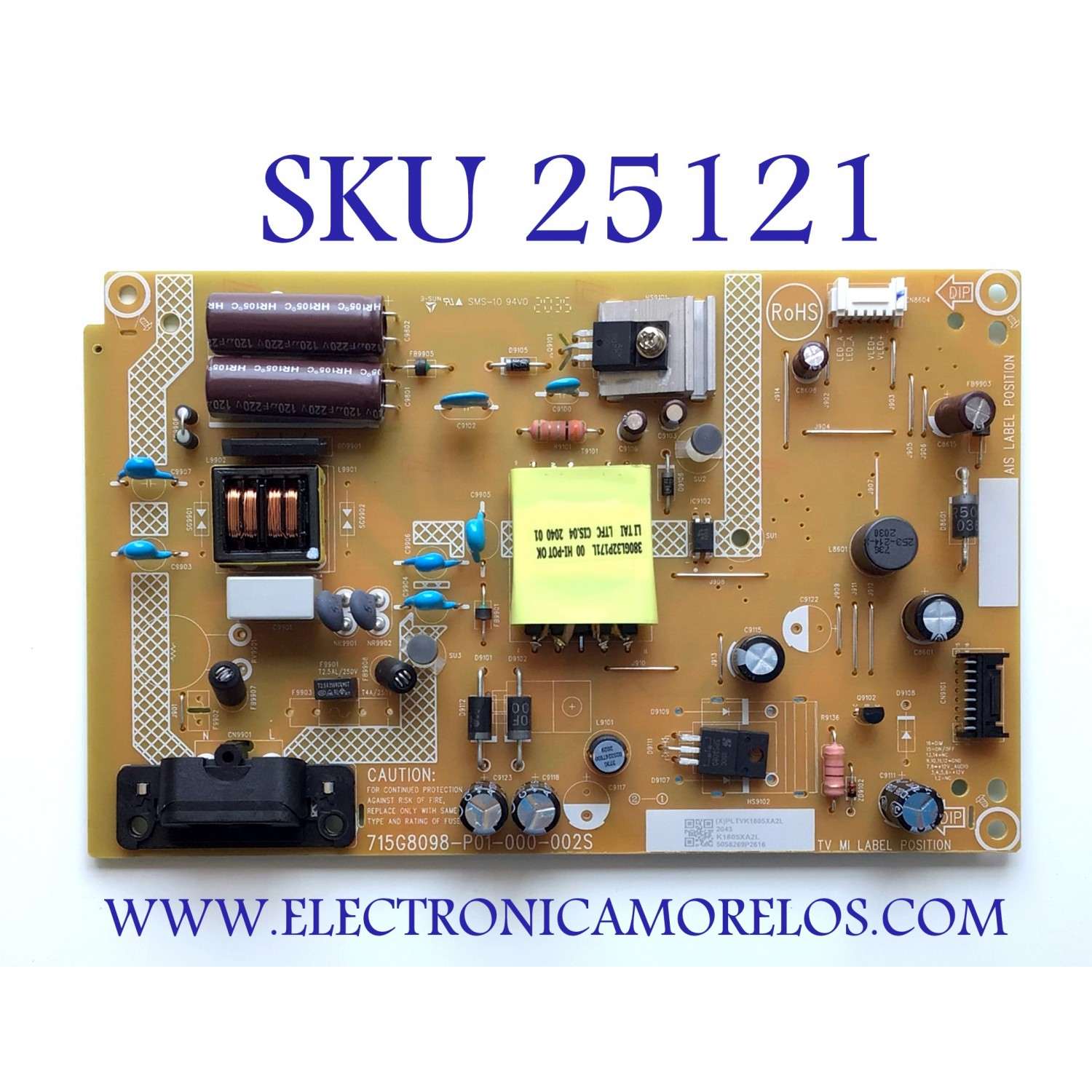 FUENTE PARA TV INSIGNIA / NUMERO DE PARTE PLTVK1805XA2L / 715G8098-P01-000-002S / VK1805XA2L / PANEL TPT320B5-H2F01.D REV:S01E / MODELO NS-32D310NA19 / NS-32DF310NA19