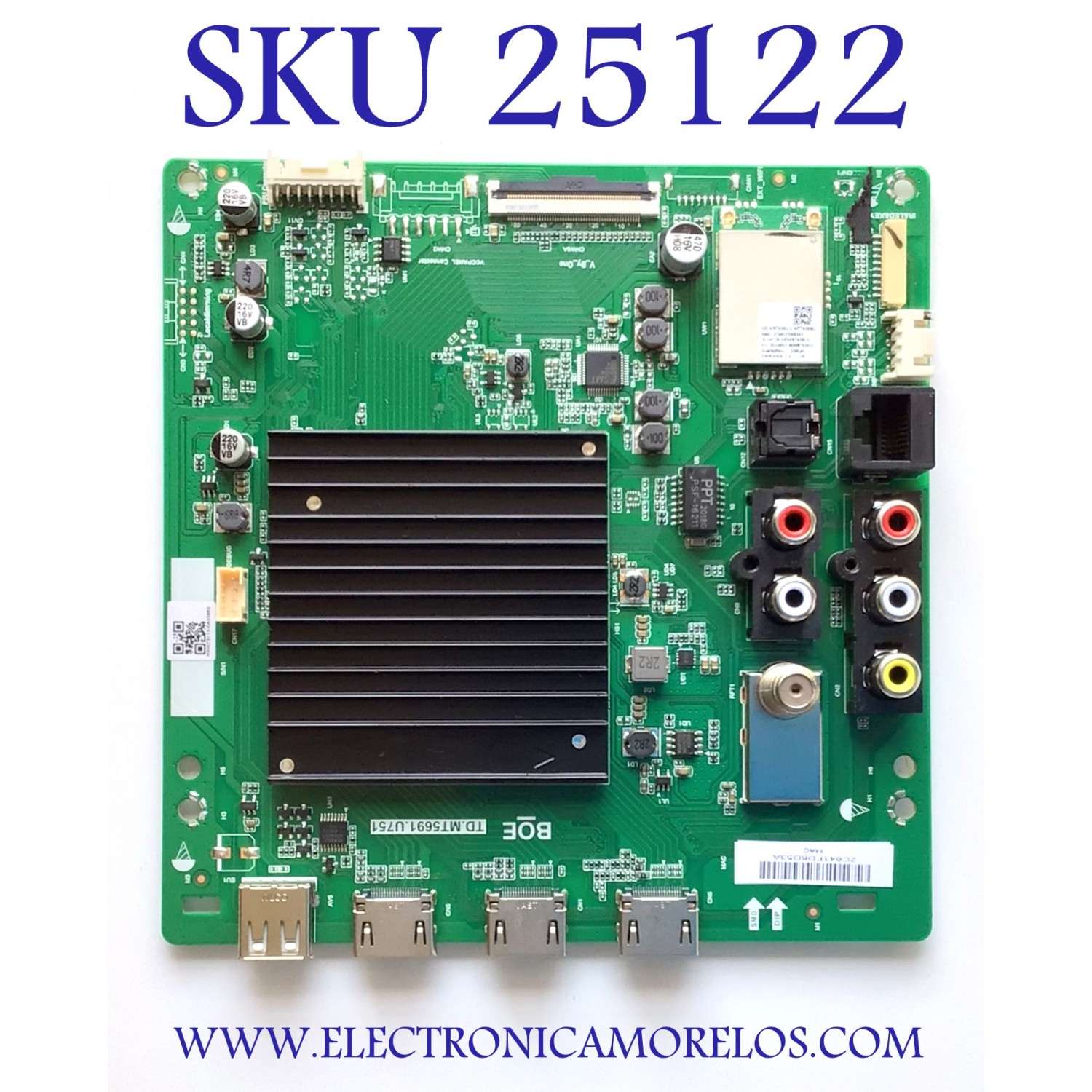 MAIN ORIGINAL PARA TV VIZIO / NUMERO DE PARTE 60103-00640 /  TD.MT5691.U751 / 2C641FD6D53A / 4300073498 / N20073113-0A03862 / PANEL BOEI750WQ1 / DISPLAY HV750QUB-N9D / MODELO V755-H4  / V755-H4 LHBFB4KW