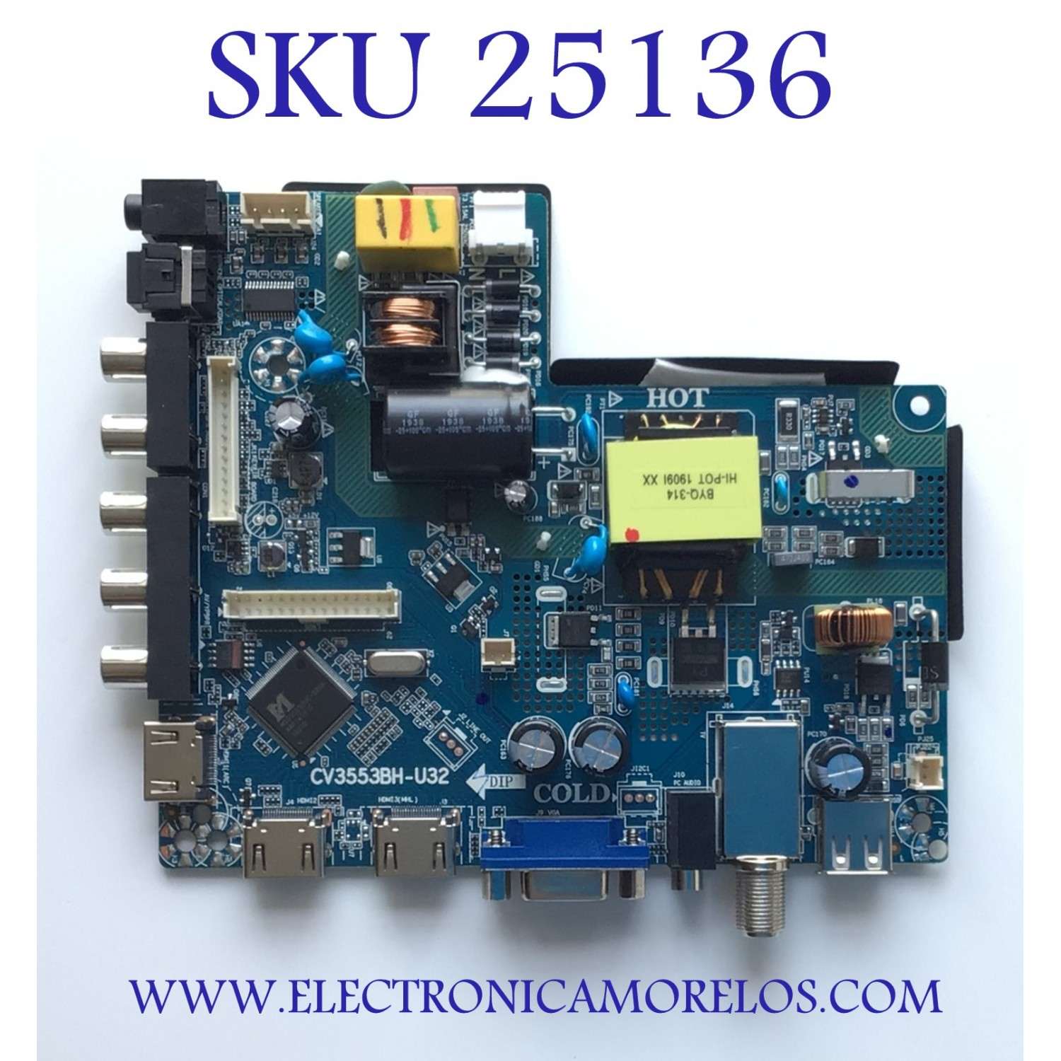 MAIN FUENTE ((COMBO)) PARA TV SEIKI / NUMERO DE PARTE SC-32HS970N / CV3553BH-U32 / 32N15A / 9AH09171910 / 7.D3553BHU3221.2E2 / 3.1.01.02.01.05400087 / 9AH09171910YA / PANEL ST3151A05-8 / MODELO SC-32HS970N