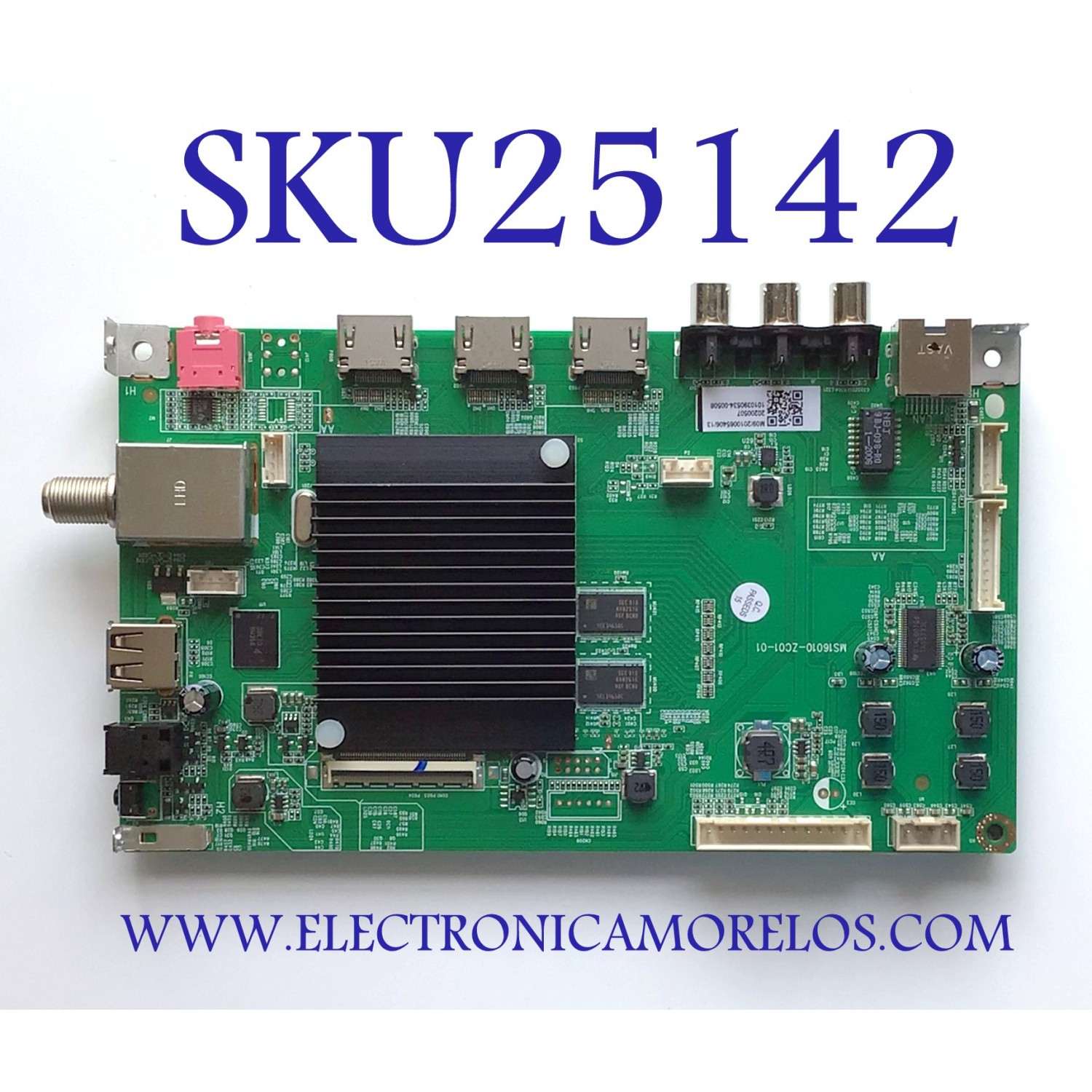 MAIN PARA TV RCA·ROKU TV 4K UHD SMART TV / NUMERO DE PARTE MS16010-ZC01-01 / 2E01413C0 / KB6160A / PANEL´S LC546PU2L02 / LC546PU2L03 / MODELOS RTRU5527-W / RTRU5527-B-US / ((NOTA IMPORTANTE:CHECAR QUE EL PANEL Y MODELO CORRESPONDA CON SU TELEVISION))