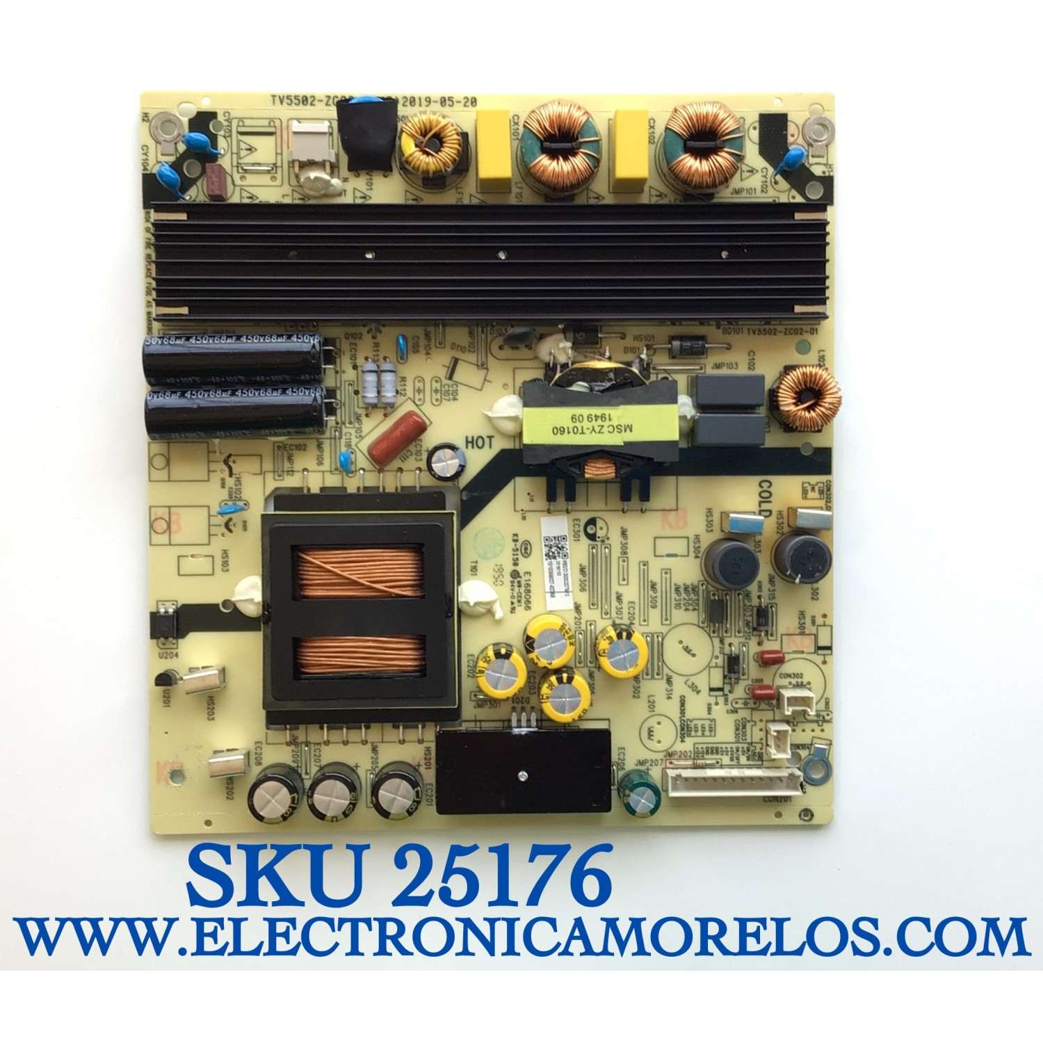 FUENTE PARA TV JVC / NUMERO DE PARTE 514C5502M80 / TV5502-ZC02-01 / E021M430-A1 / E021M003-Y1 / E021M435-A1 / MODELOS 100012586 / WR55UX4019 / RTRU5527-W / RTRU5527-B-US /  LT-55MAW595 / LT-55MAW705 / E4AA55R