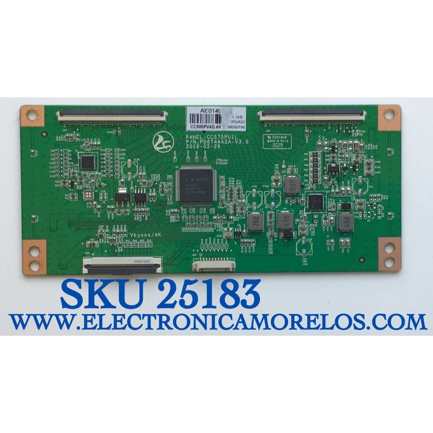 T-CON PARA TV RCA / NUMERO DE PARTE PD6744A2A-V3.0 / CC575PU1L / CC500PV4D.4K / MODELO RLDED5098 / RLDED5098-B-UHD