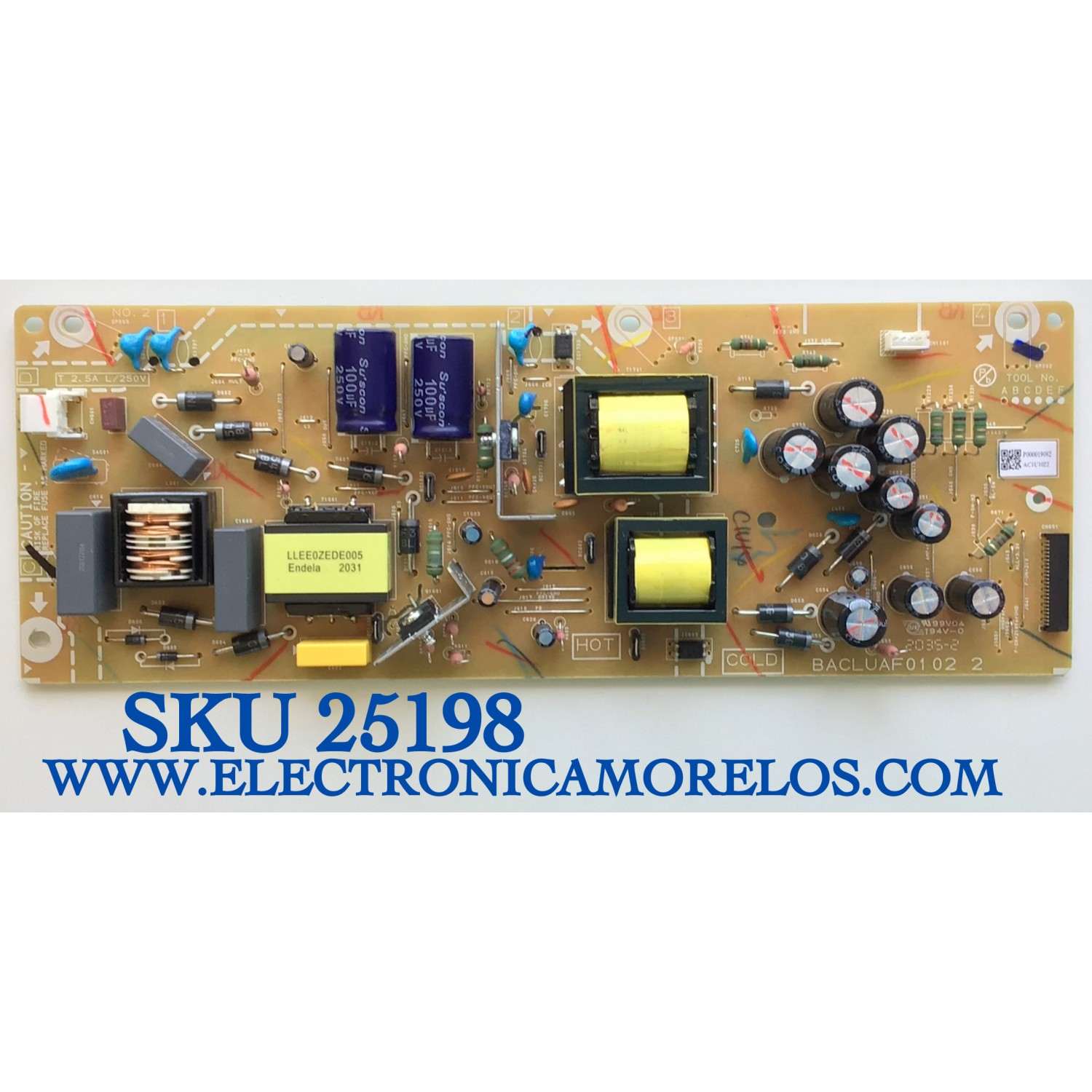 FUENTE DE PODER PARA TV PHILIPS / NUMERO DE PARTE AC1U1022 / BACLUAF01 02 2 / BACLUAF0102 2 / BACLUAF01022 / P000019082 / PANEL V500DJ7-QE1   REV.C8 / MODELO 50PFL5604/F7 A