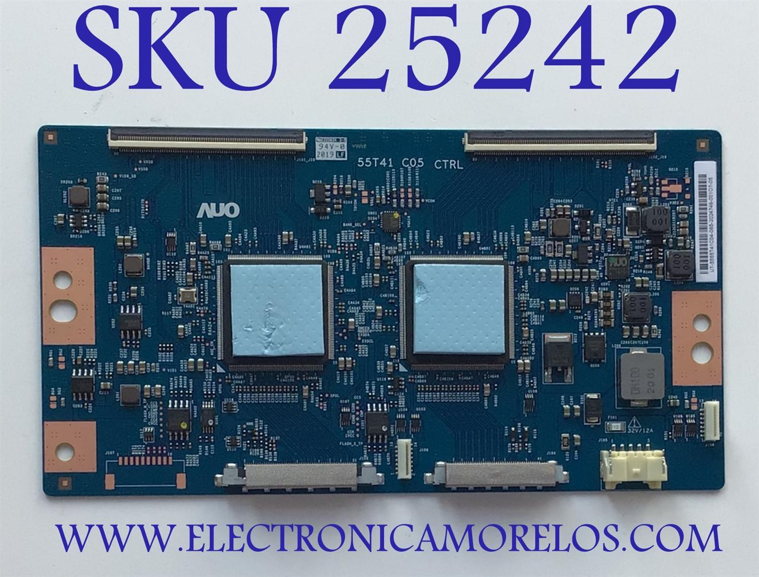 T-CON PARA TV SONY BRAVIA / NUMERO DE PARTE 5555T41C04 / 55T41 C05 / 55T41-C05 / 55.55T41.C04 / 55T41 CO5 / PANEL YDAF055DNU01 / DISPLAY T550QVN07.5 / MODELO XBR-55X950H / XBR55X950H