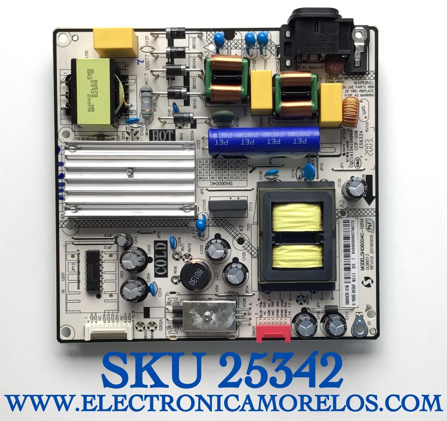 FUENTE DE PODER PARA TV PHILIPS / NUMERO DE PARTE 81-PBE055-H4C56AP / SHG6004C-101H / SHG6004C56-101HA / DLBB513 / CQC14134104969 / PANEL LVU580PADX E0011 / DISPLAY CC580PV6D / BN96-50358A / MODELOS HKP58UHD7 / 50PFL5765/F8