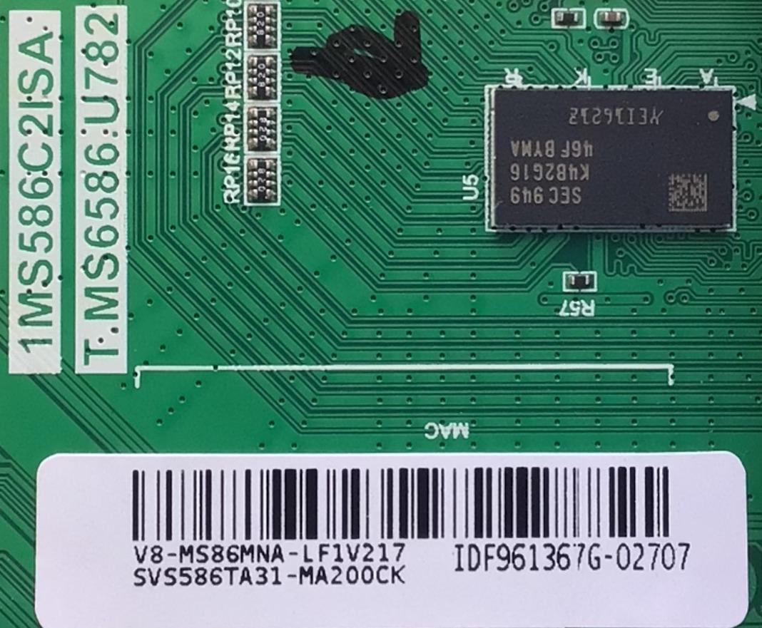 MAIN PARA TV HKPRO / SVS586TA31-MA200CK / 1MS586C2ISA / T.MS6586.U782 / V8-MS86MNA-LF1V217 / IDF961367G-02707 / DISPLAY ST5461D07-7 / MODELO HKP55UHD9 - Imagen 2