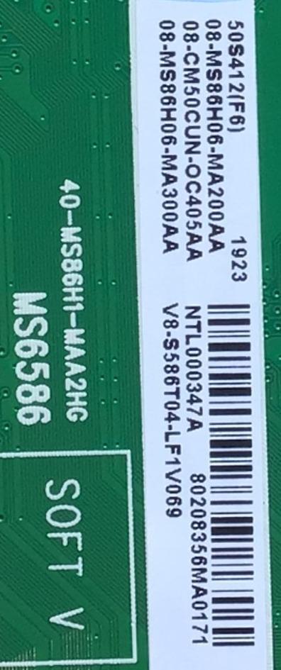 MAIN PARA SMART TV TCL ROKU 4K UHD CON HDR / NUMERO DE PARTE 08-CM50CUN-OC405AA / 40-MS86H1-MAA2HG / MS6586 / MS86H / 08-MS86H06-MA200AA / 08-MS86H06-MA300AA / V8-S586T04-LF1V069 / NTL000347A / MODELO 50S412 - Imagen 2