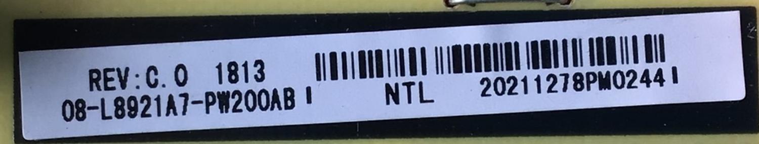 FUENTE DE PODER PARA TV TCL / NUMERO DE PARTE 08-L8921A7-PW200AB / 40-L89237-PWC1CG / L8923 / 20211278PM / MODELO 43S412 / ESTA TARJETA ES CHINA Y ES UTILIZADA EN DIFERENTES MARCAS Y MODELOS / ENTRAR A DESCRIPCIÓN DEL PRODUCTO  - Imagen 2