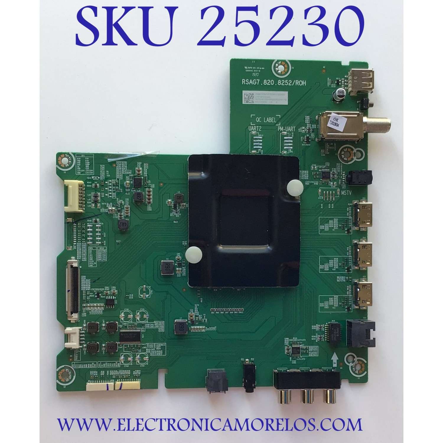 MAIN PARA TV HISENSE NUMERO DE PARTE 258672 / RSAG7.820.8252/ROH / 3TE58G1925B5 / ZTP197HY43S / HU58A6100UWR / 240178 / MODELO 58R6E
