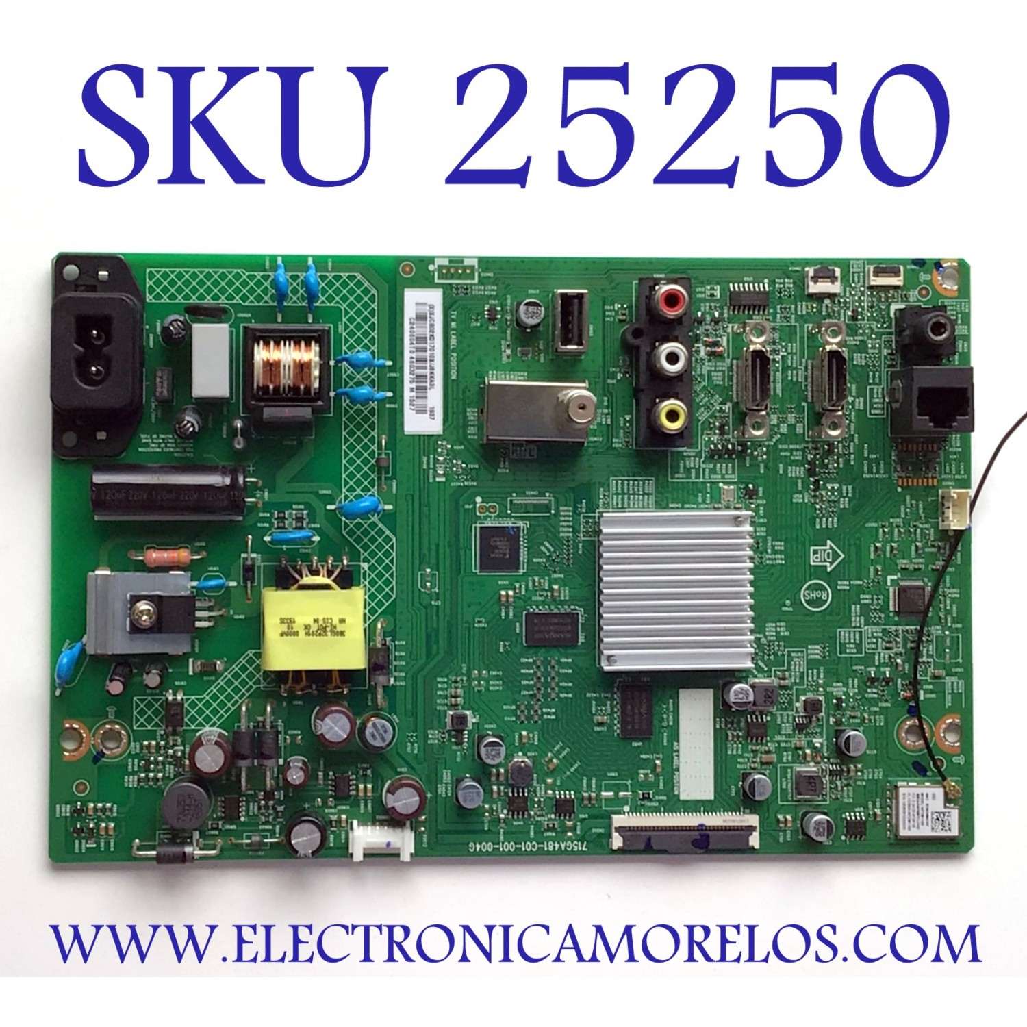 MAIN-FUENTE  PARA TV VIZIO ((SMARTCAST)) FHD / NUMERO DE PARTE XJCB02K017 / 715GA481-C01-001-004G / (X)XJCB02K017010X / PANEL TPT240B2-0LV1D.Q REV:S01L / MODELO D24F-G1