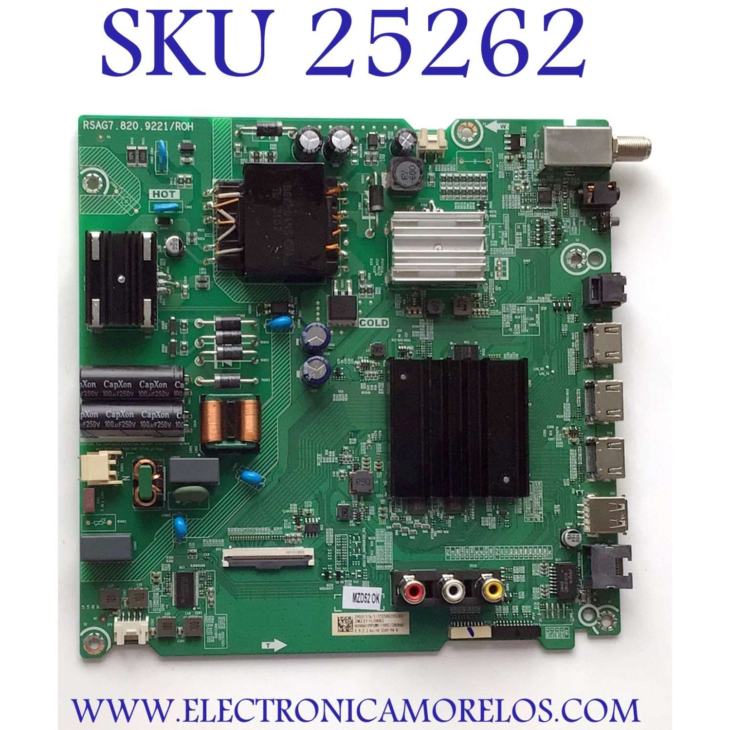 MAIN FUENTE (COMBO) PARA TV HISENSE·ROKU TV 4K·UHD·HDR / NUMERO DE PARTE 290317 / RSAG7.820.9221/ROH / HU58A6109FUWR(1000) / 280868 / HU58A6109FUWR / 2DE37249E / PANEL HD580X1U91-L1/WG\S1\GM\ROH / MODELO 58R6E3 / 58R6E3 58A6109FUWR