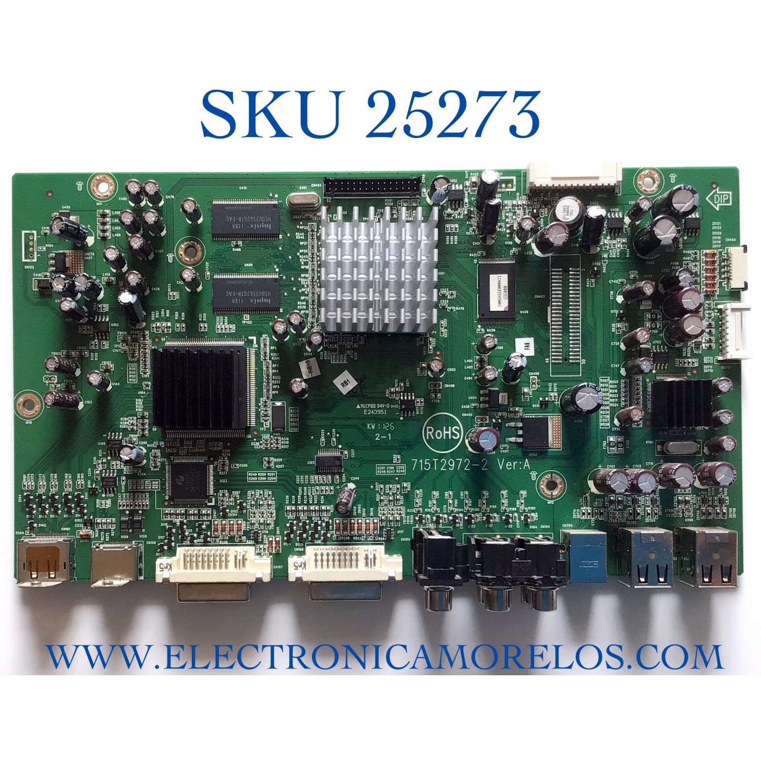 MAIN PARA MONITOR HP / NUMERO DE PARTE GQACBHP017 / 715T2972-2 / 715T2972-2 VER:A / GQACBHP01700 / PÁNEL LM240WU4 (SL)(A3) / MODELO LP2475W